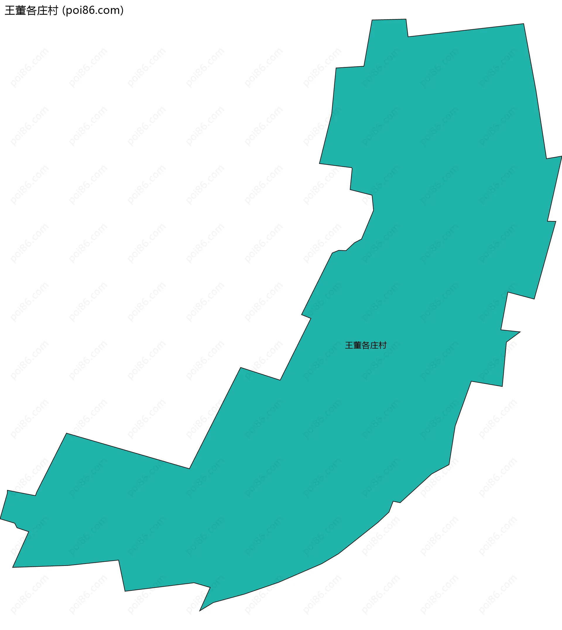 王董各庄村边界地图