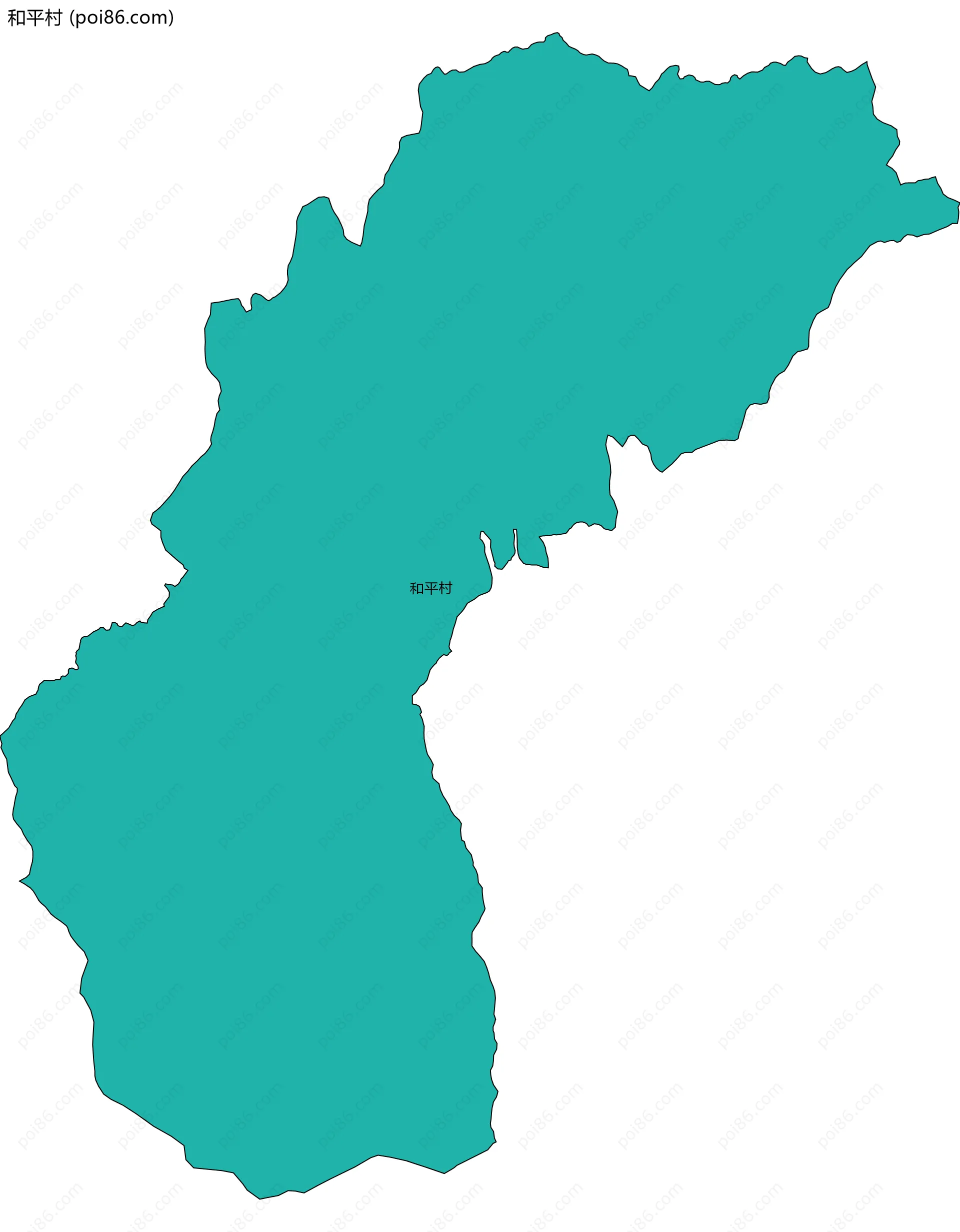 和平村边界地图