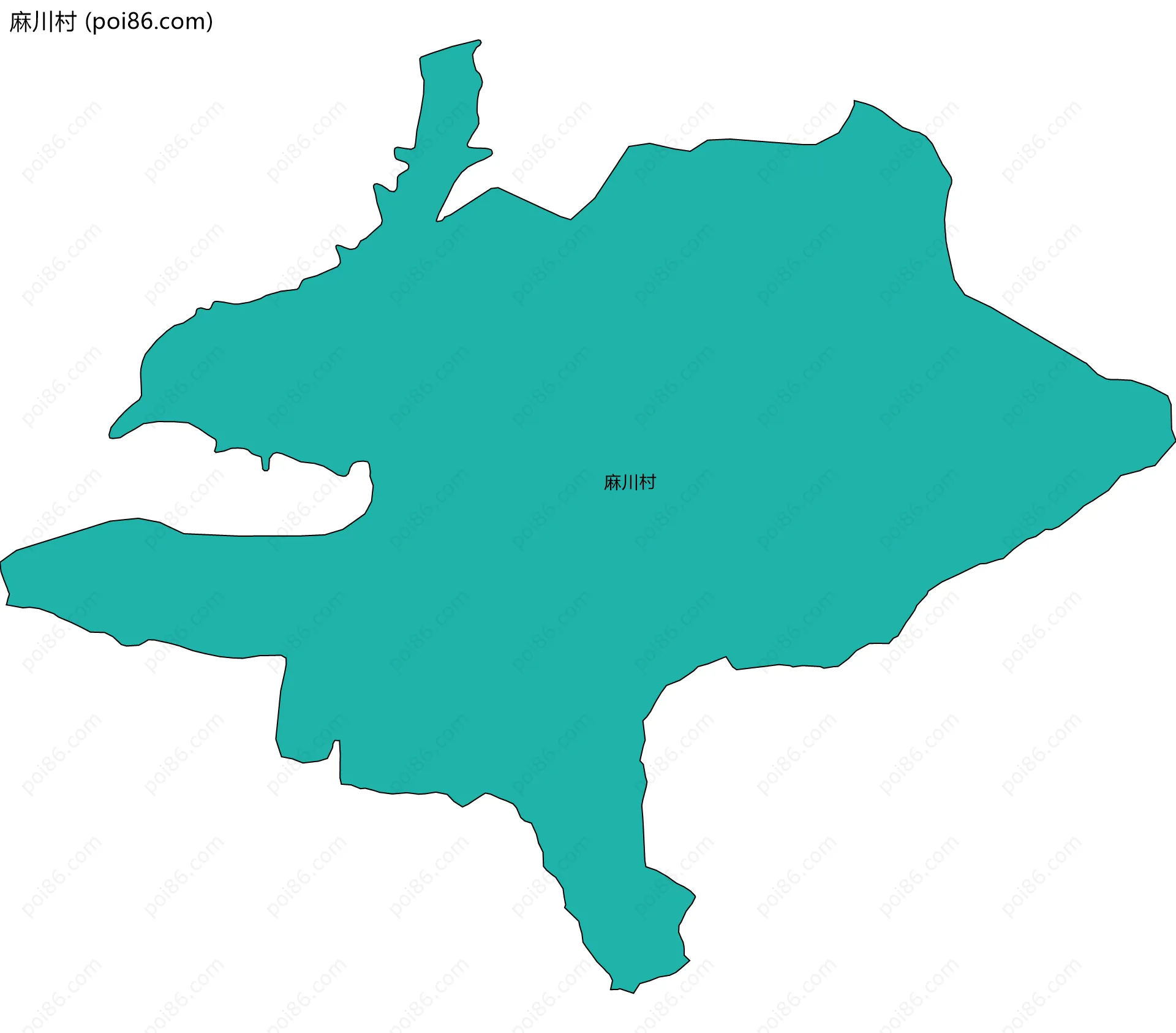 麻川村边界地图