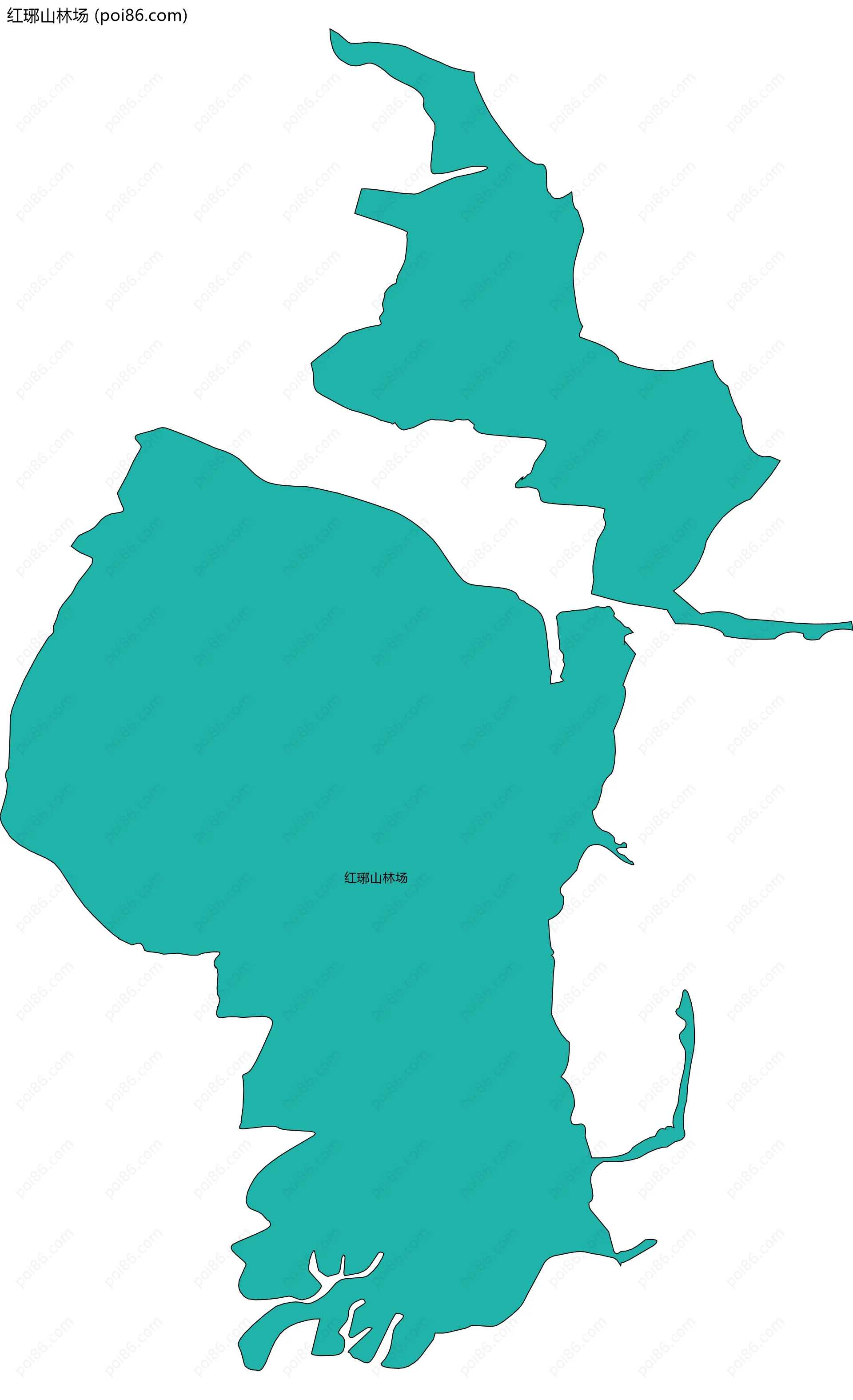 红琊山林场边界地图(五级行政区划)