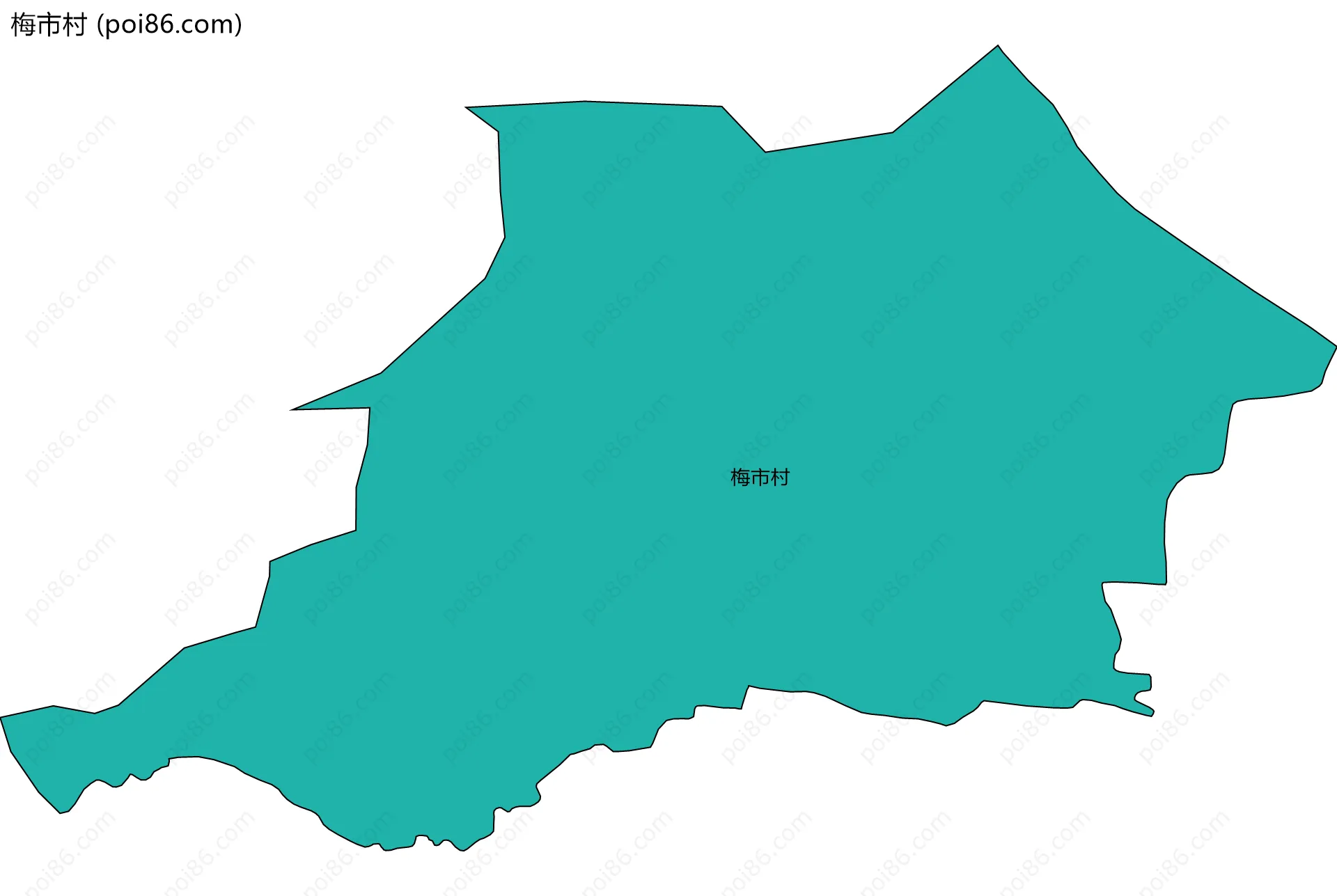 梅市村边界地图
