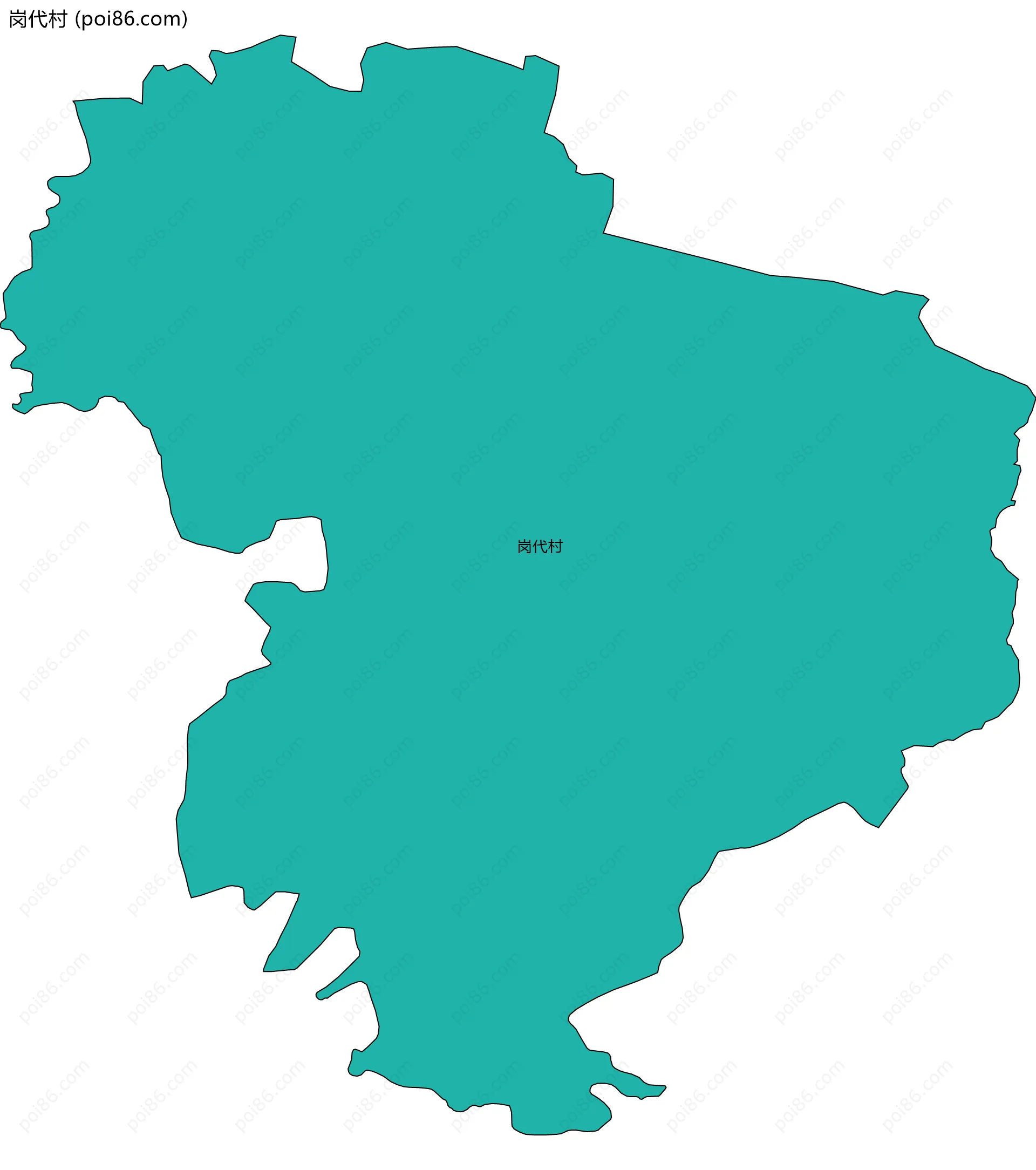 岗代村边界地图