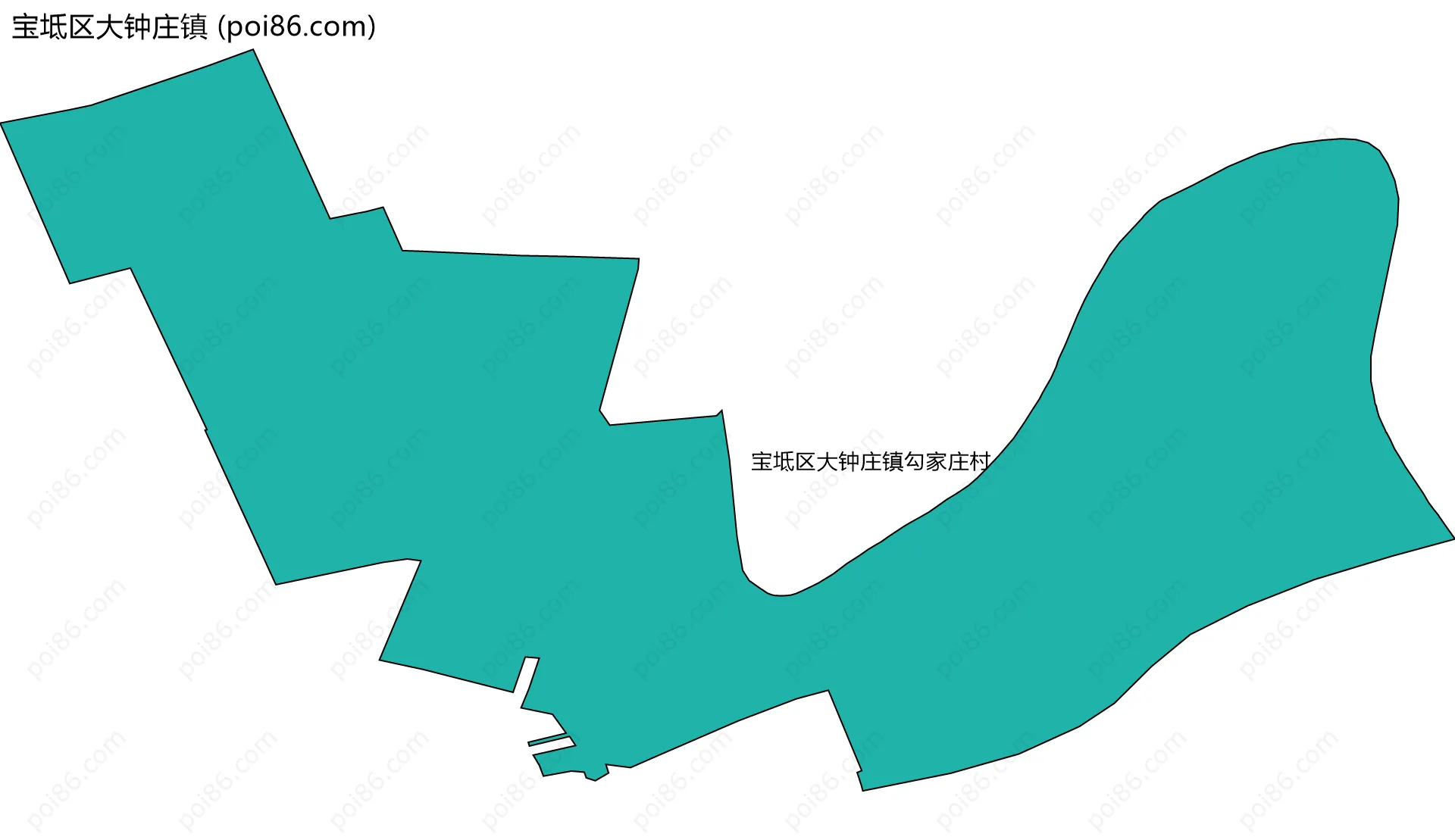 宝坻区大钟庄镇边界地图(五级行政区划)