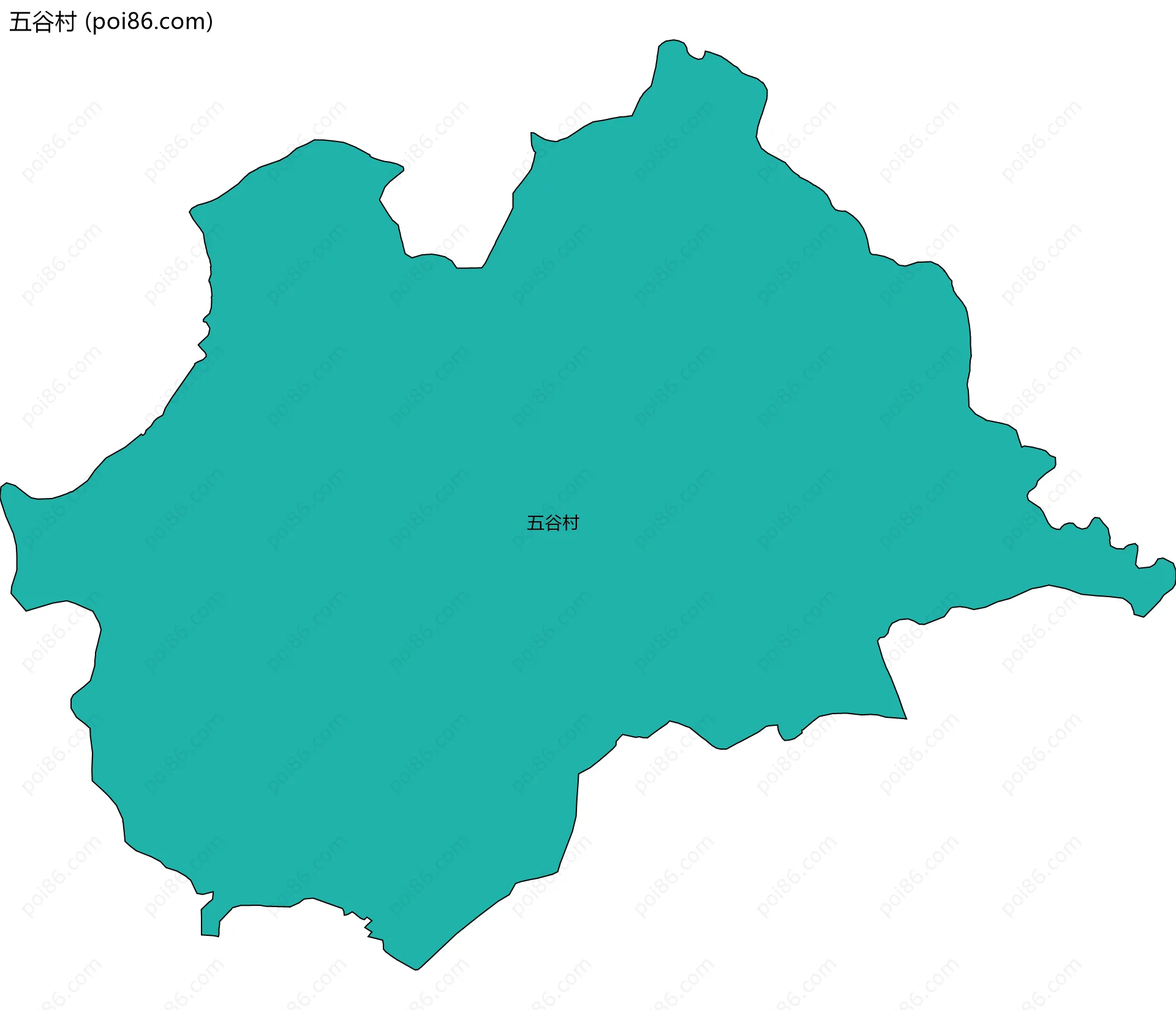 五谷村边界地图