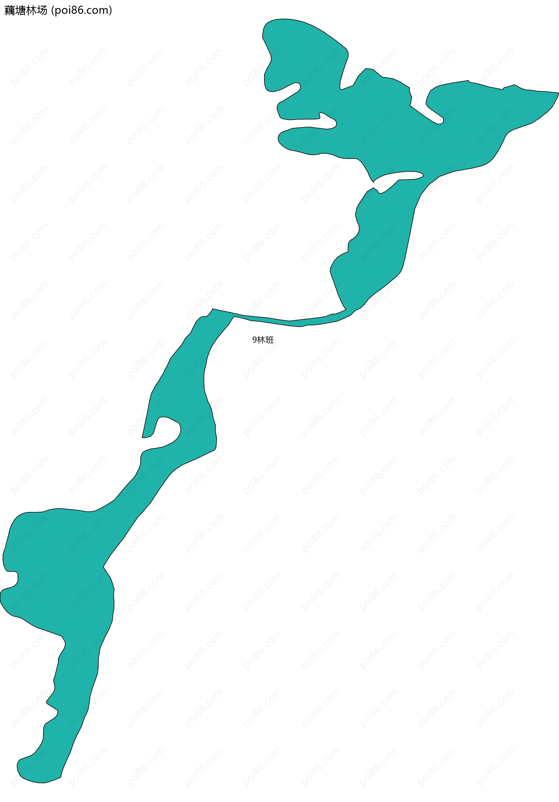 藕塘林场边界地图(五级行政区划)