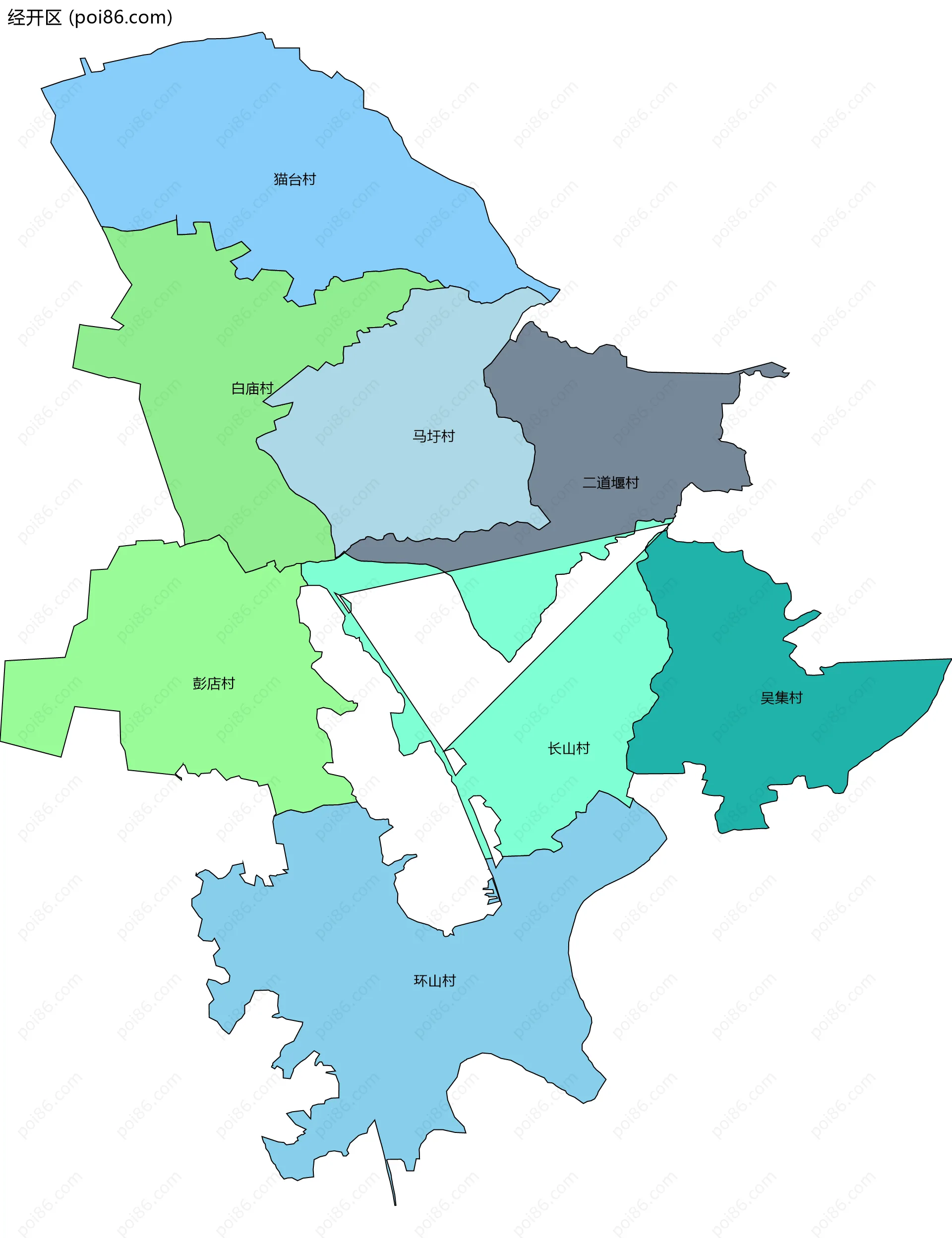 经开区边界地图(五级行政区划)