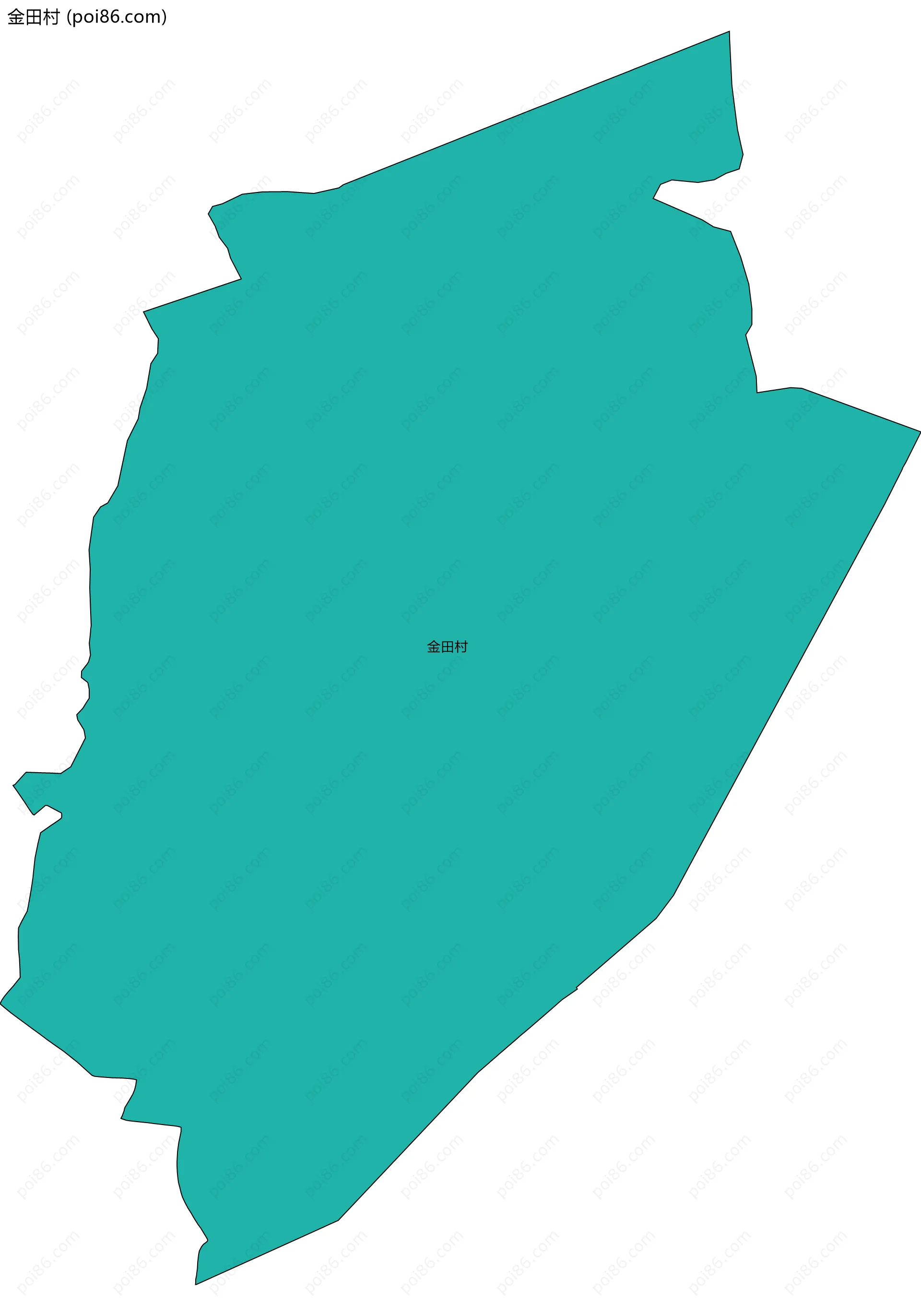 金田村边界地图