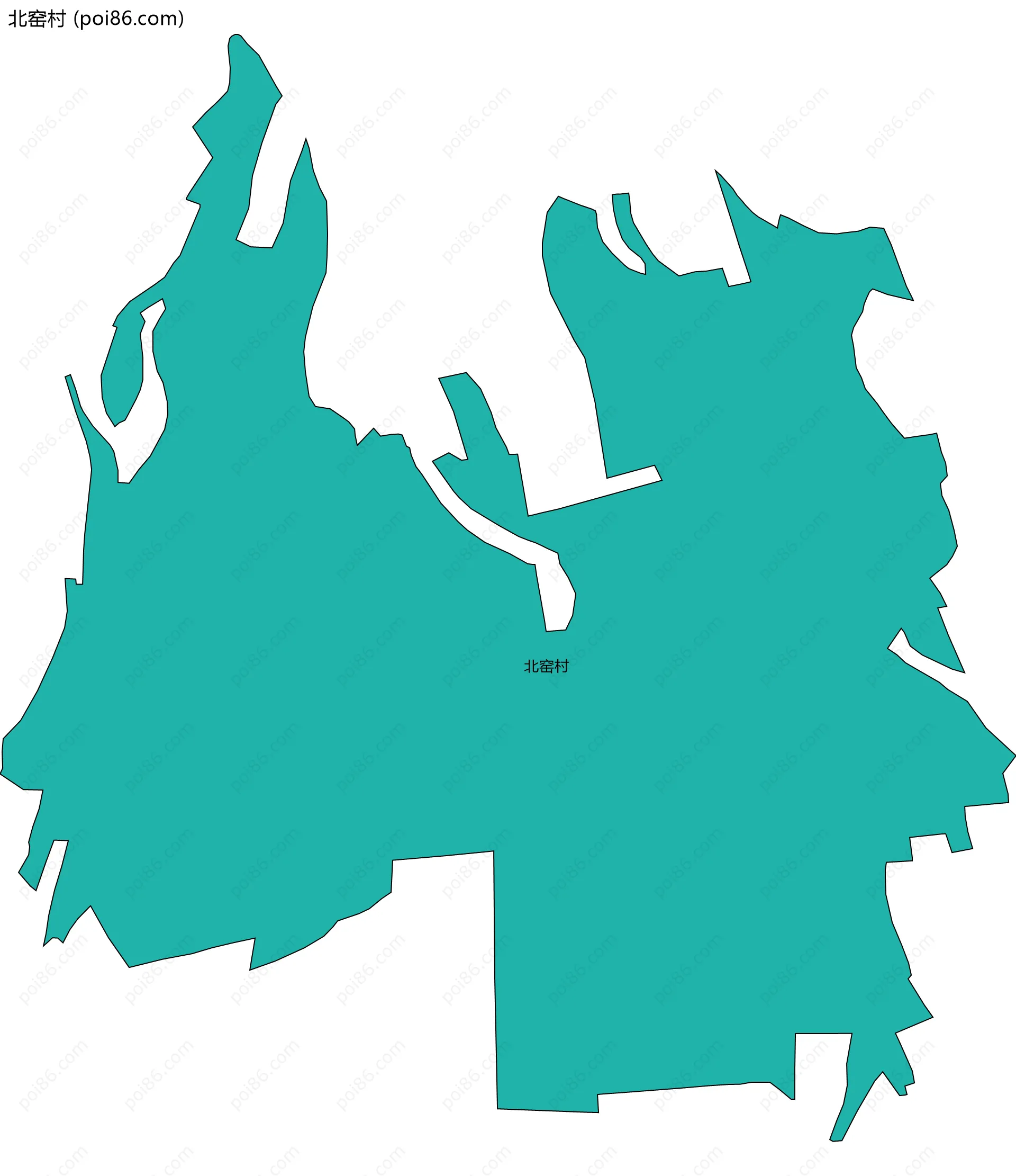 北窑村边界地图