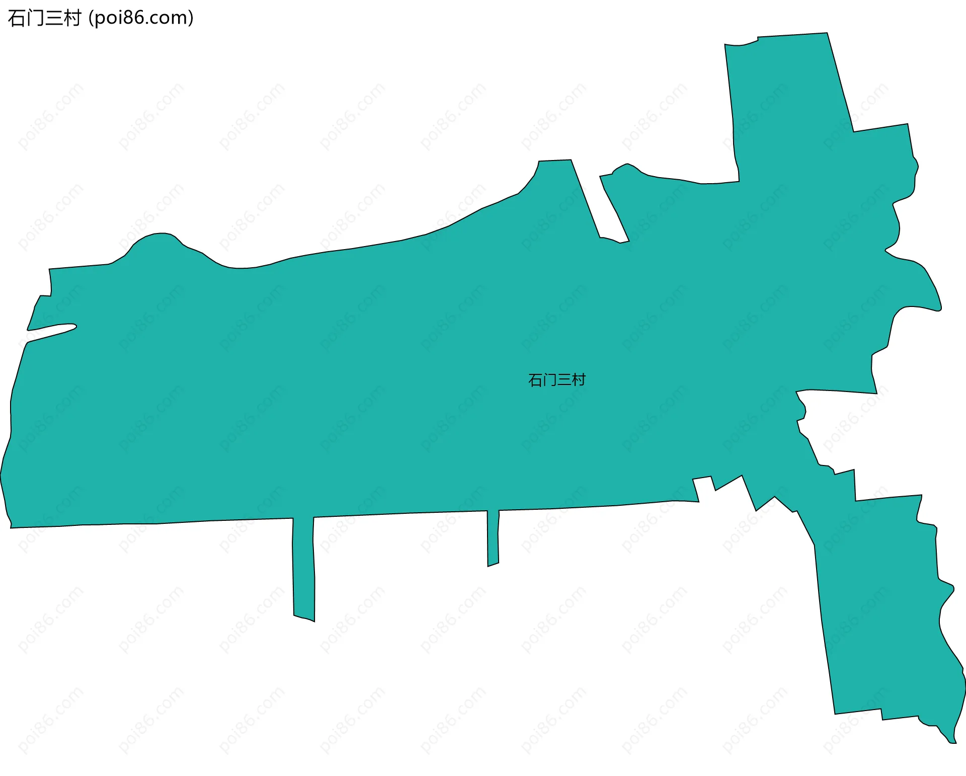 石门三村边界地图