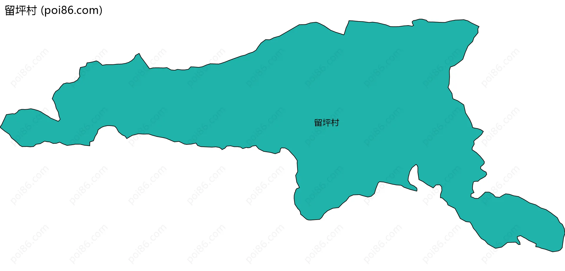 留坪村边界地图