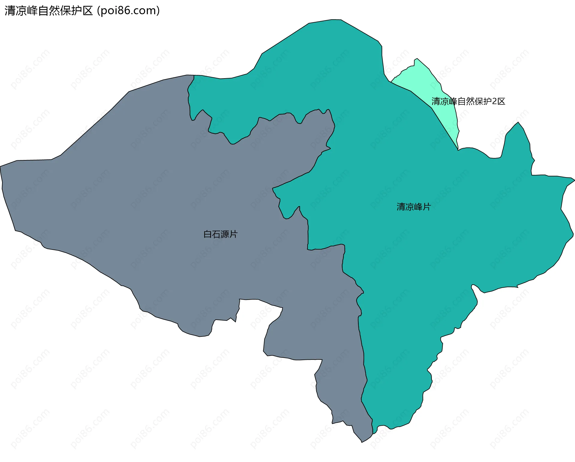 清凉峰自然保护区边界地图(五级行政区划)