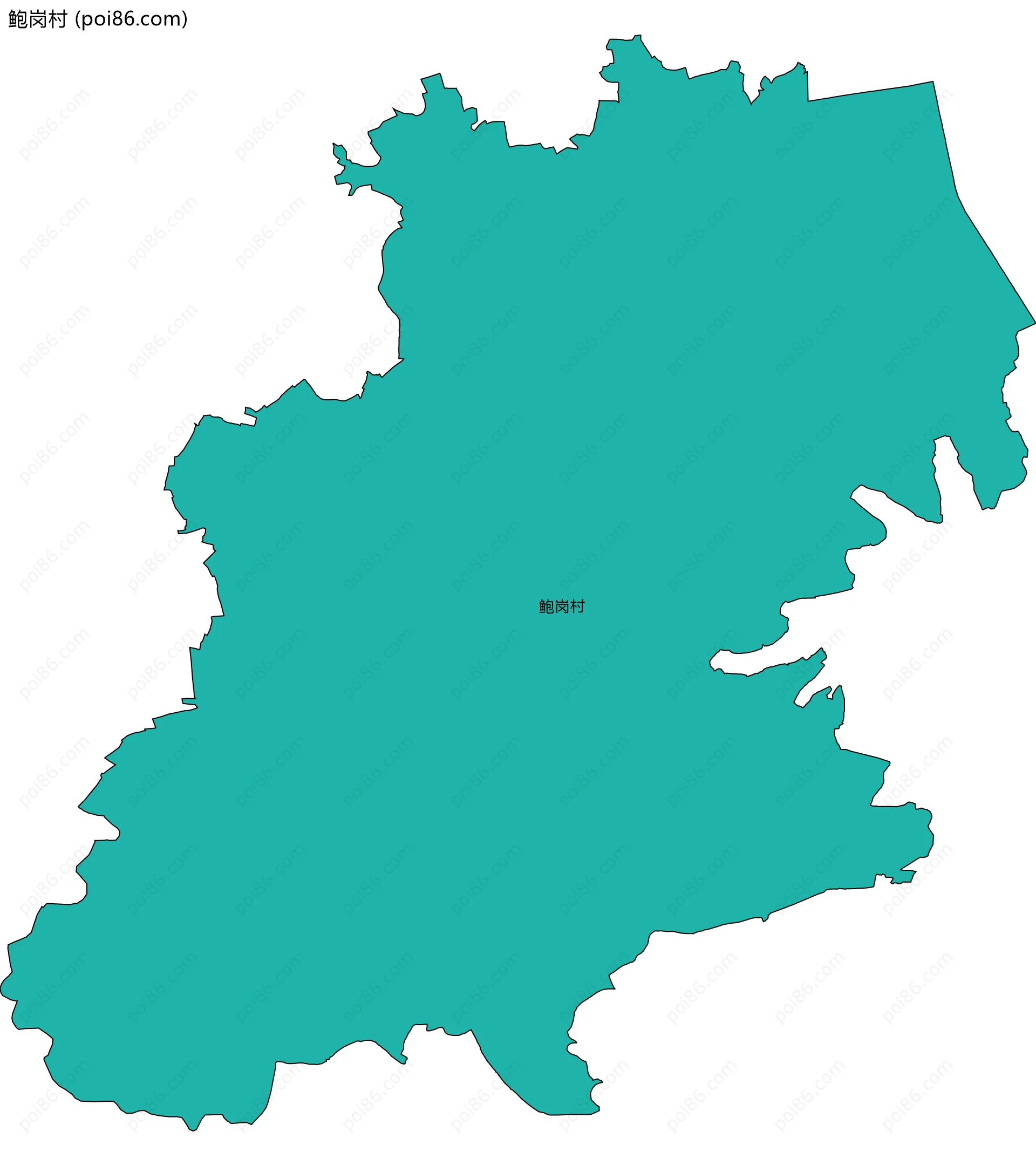鲍岗村边界地图