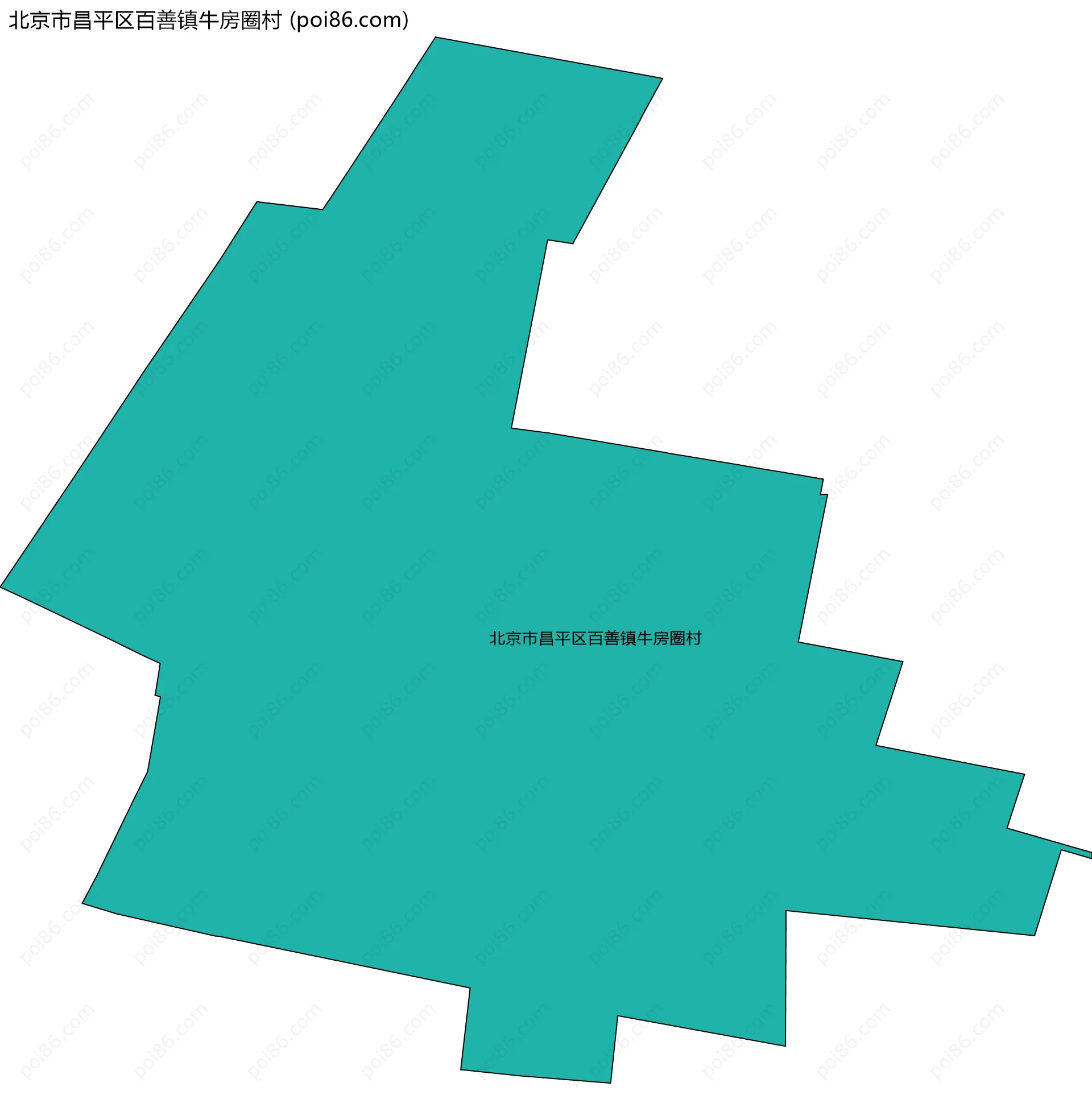 北京市昌平区百善镇牛房圈村边界地图