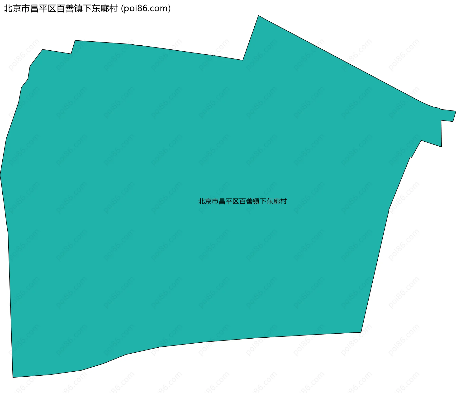 北京市昌平区百善镇下东廓村边界地图