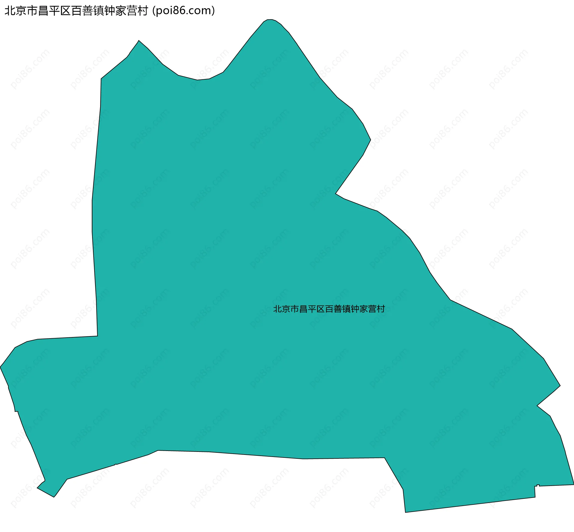 北京市昌平区百善镇钟家营村边界地图