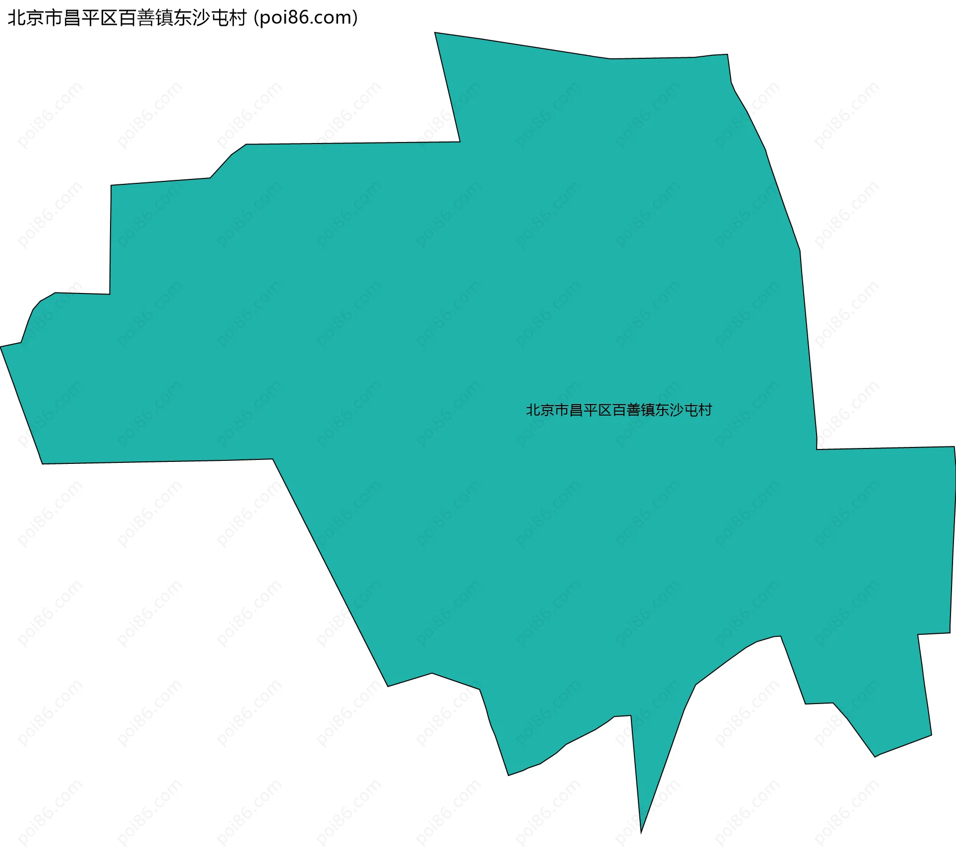 北京市昌平区百善镇东沙屯村边界地图