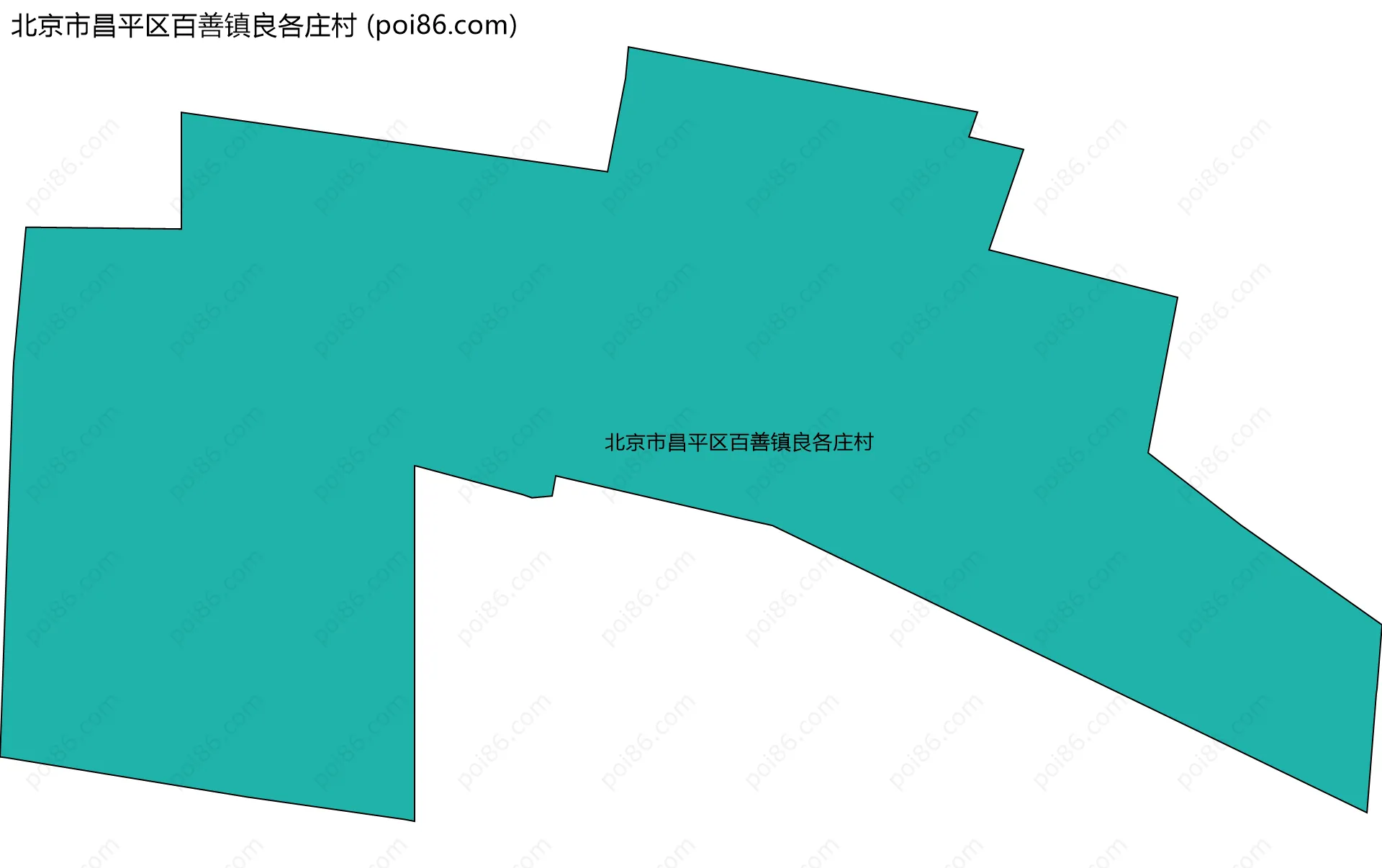 北京市昌平区百善镇良各庄村边界地图