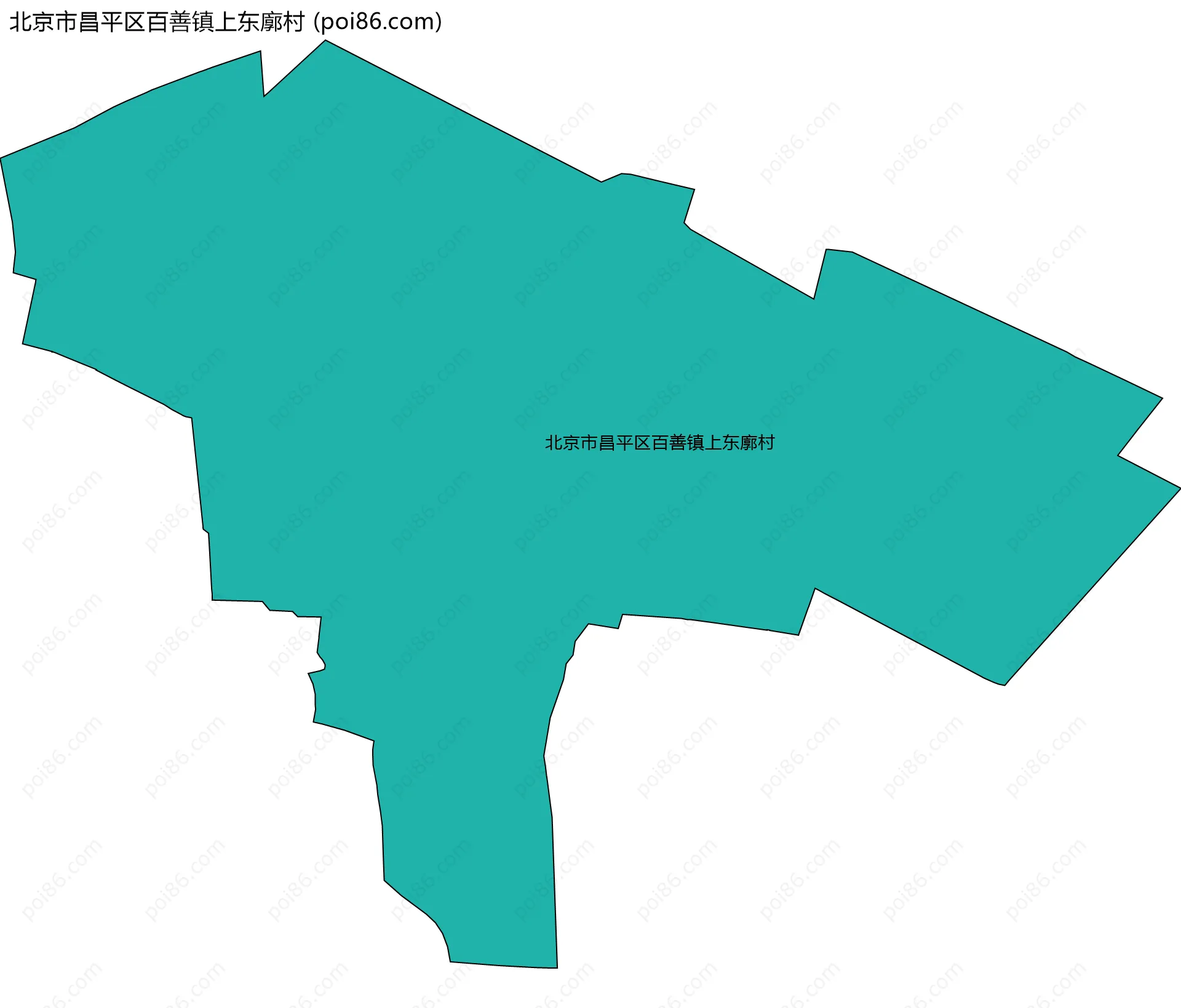 北京市昌平区百善镇上东廓村边界地图