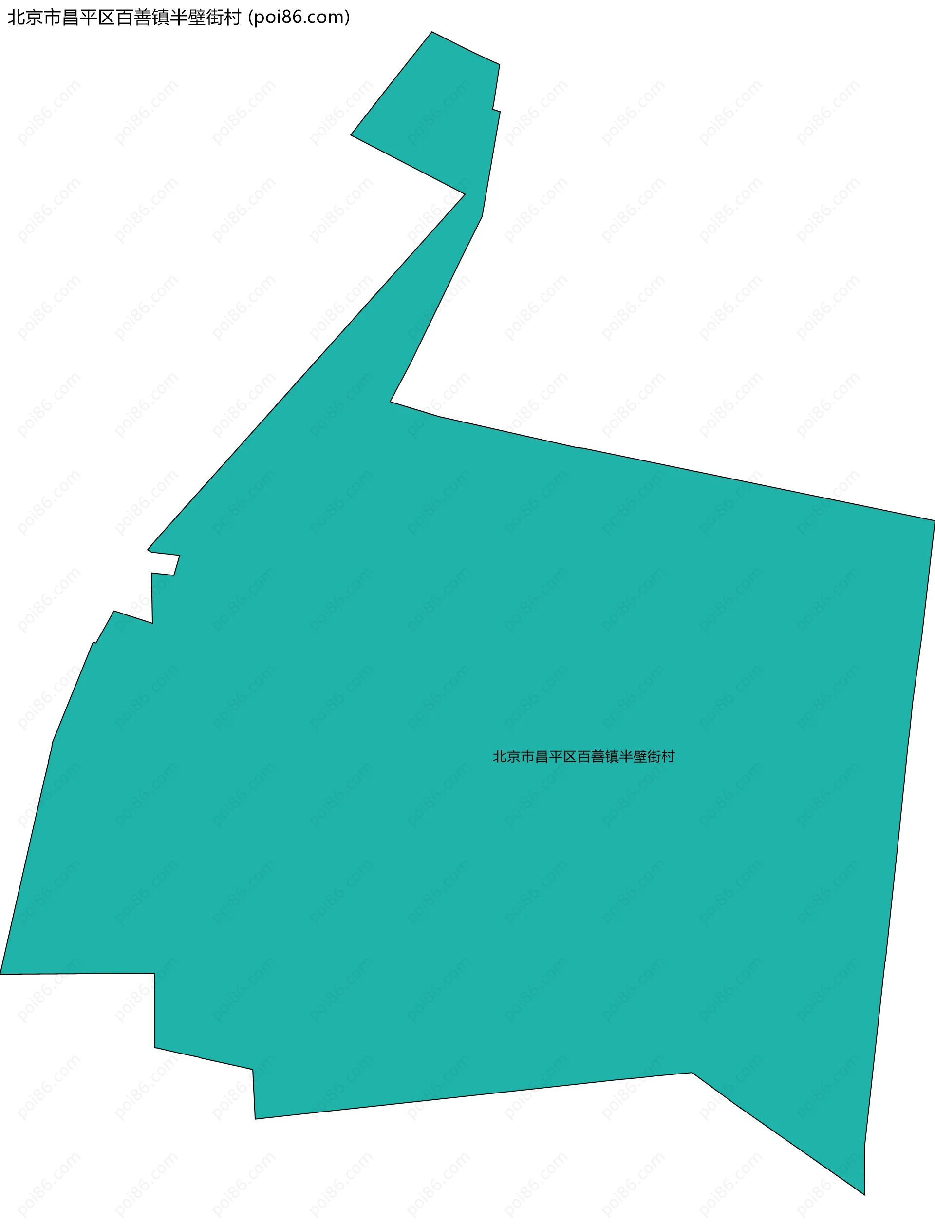 北京市昌平区百善镇半壁街村边界地图