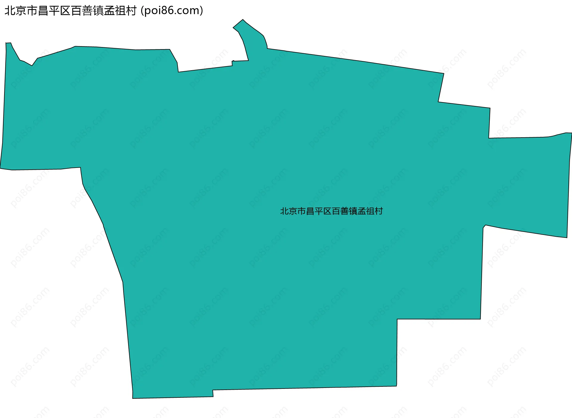 北京市昌平区百善镇孟祖村边界地图