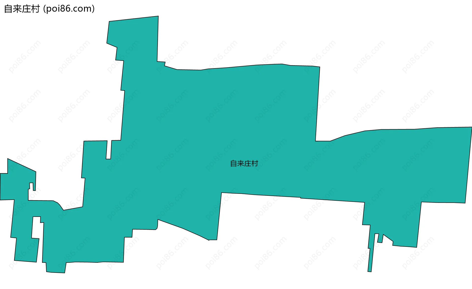 自来庄村边界地图