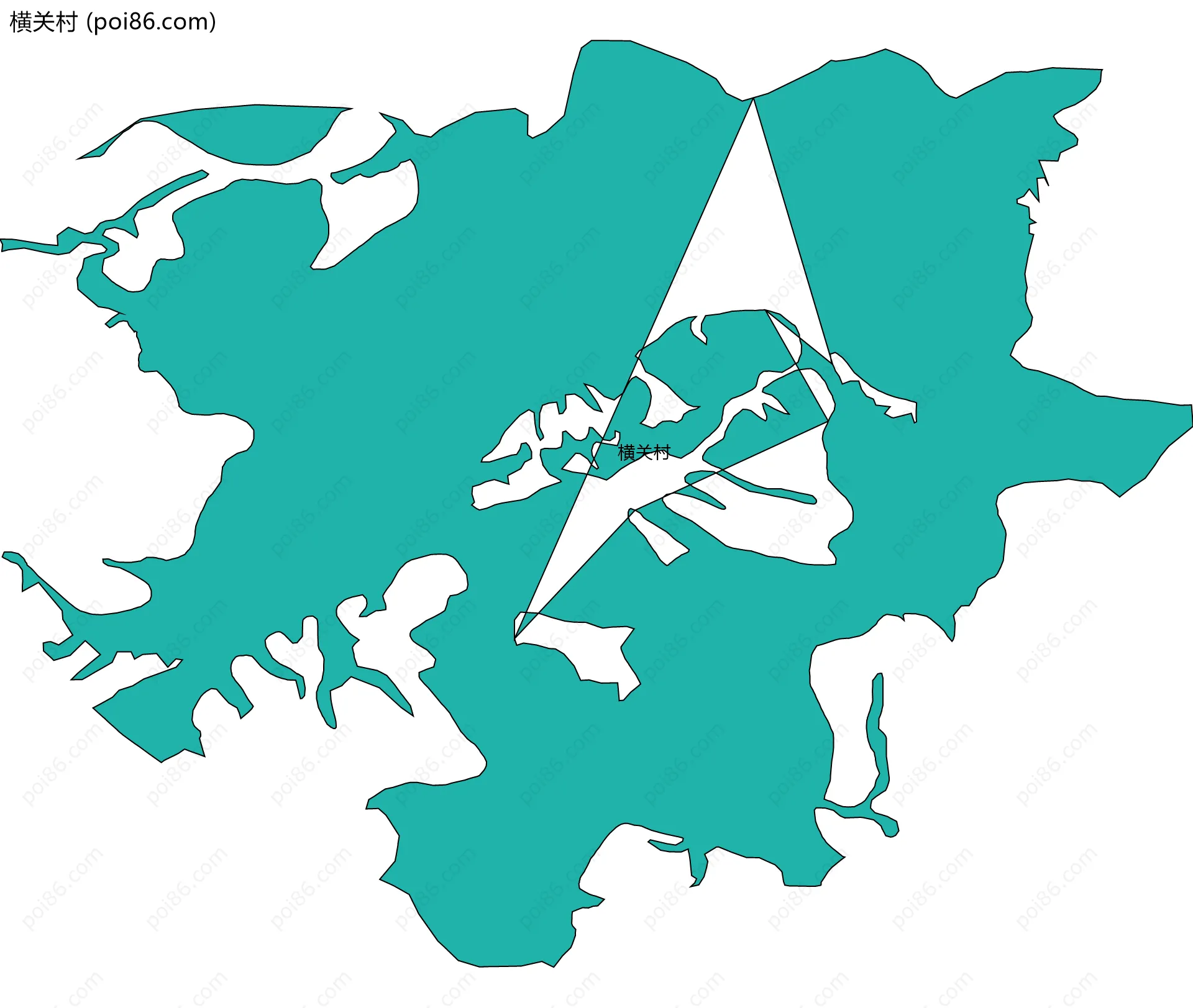 横关村边界地图