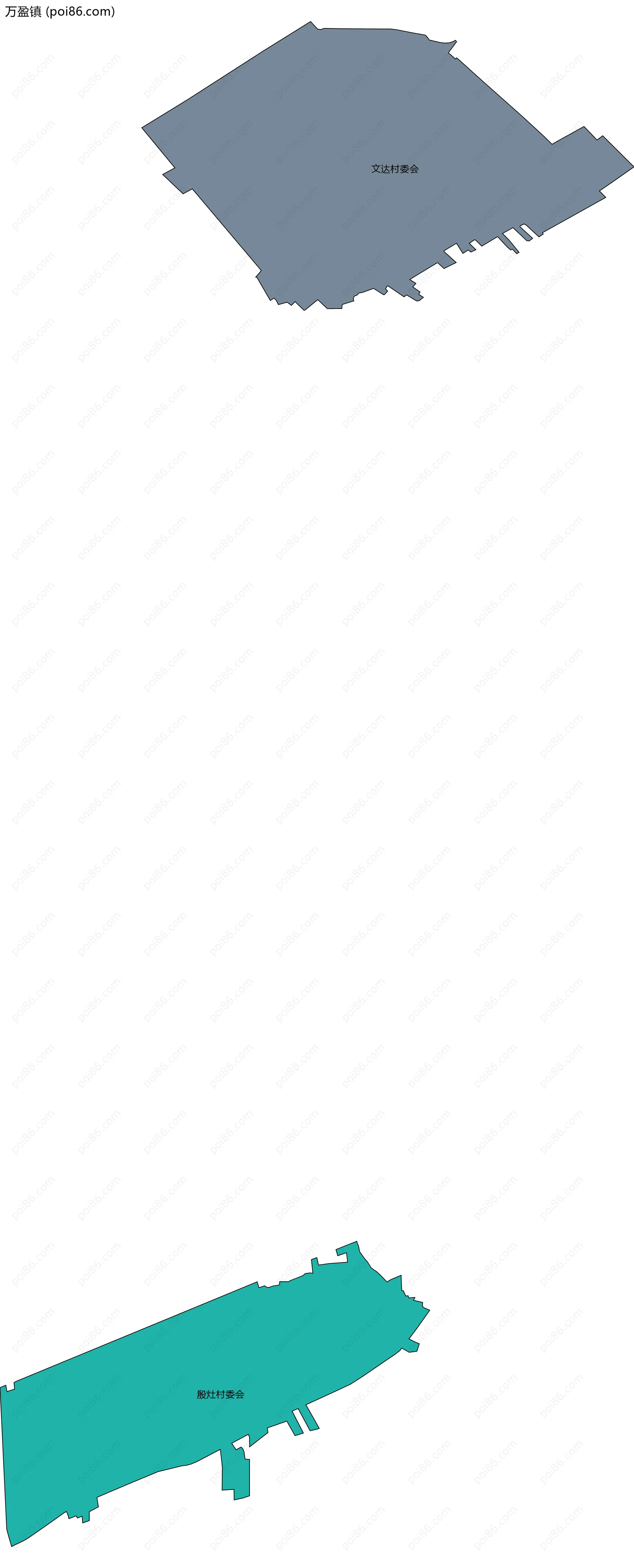 万盈镇边界地图(五级行政区划)