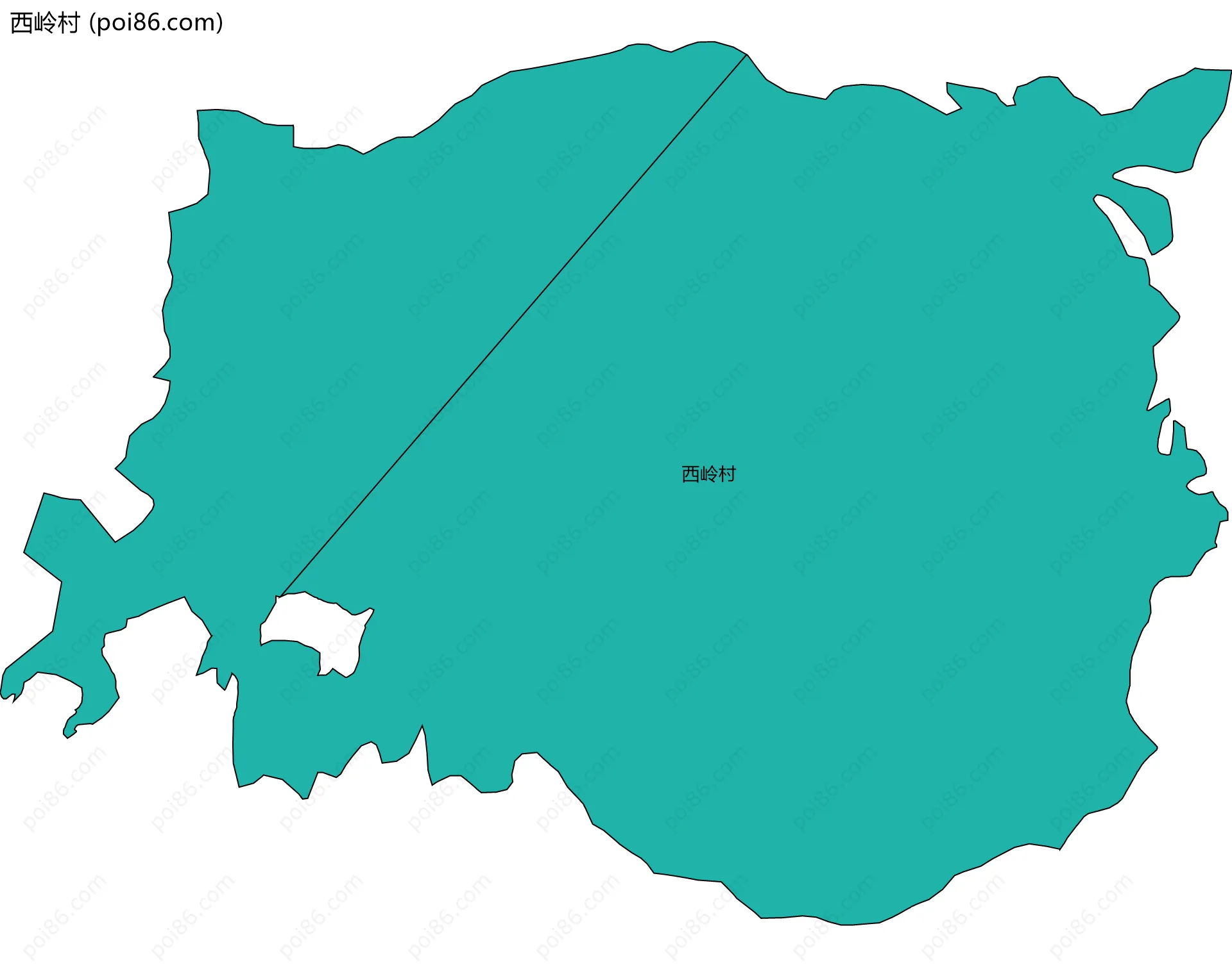西岭村边界地图