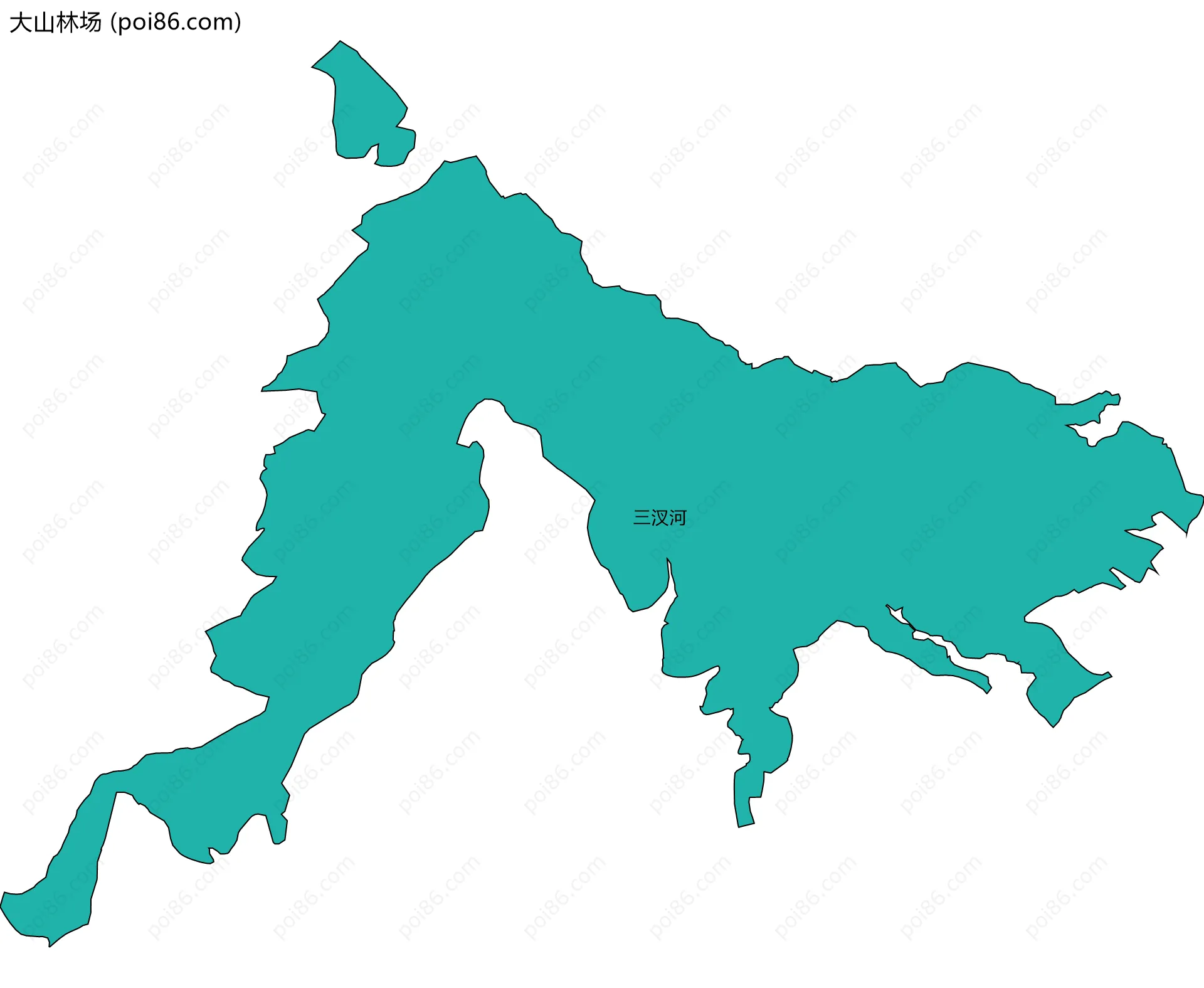 大山林场边界地图(五级行政区划)