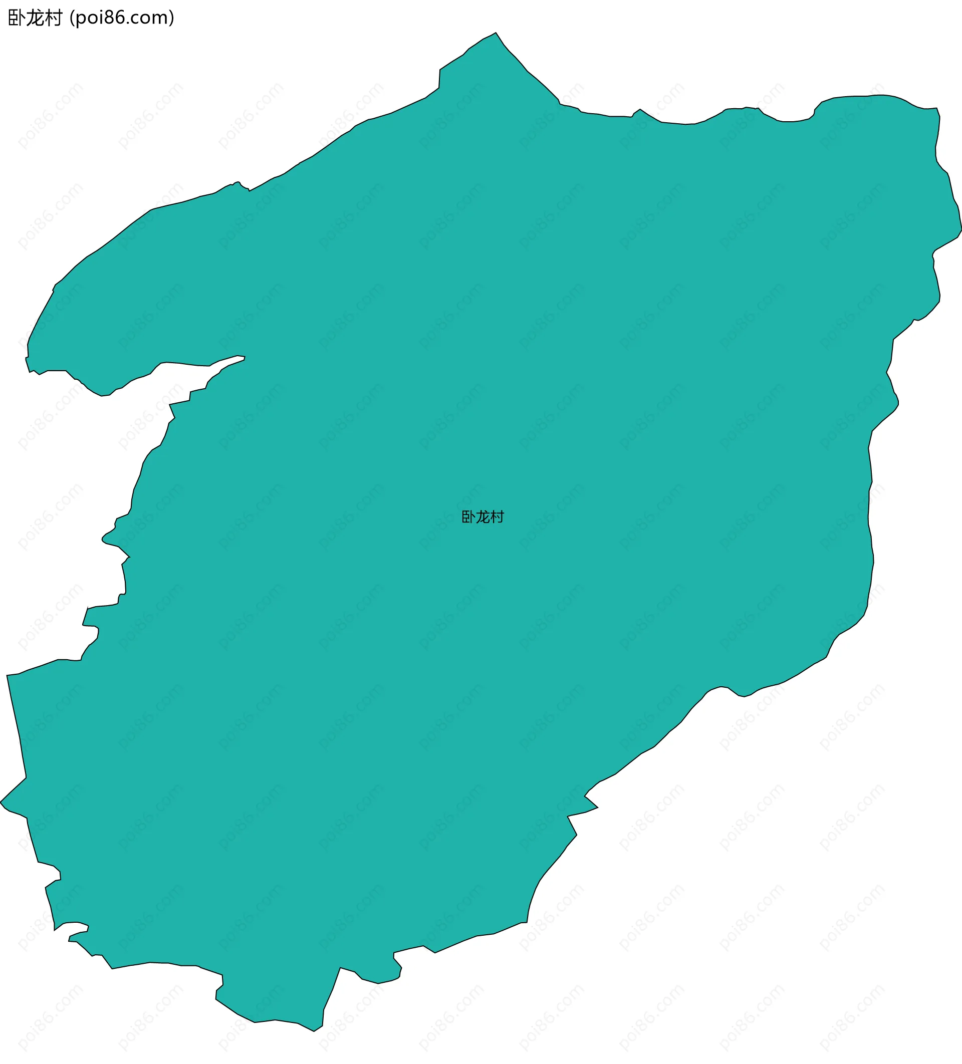 卧龙村边界地图