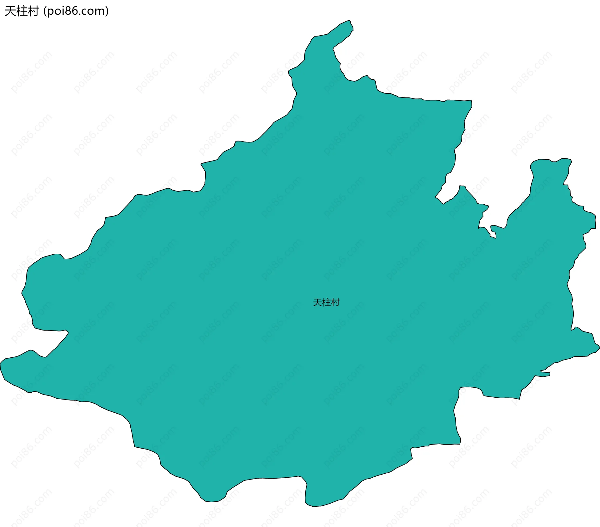 天柱村边界地图