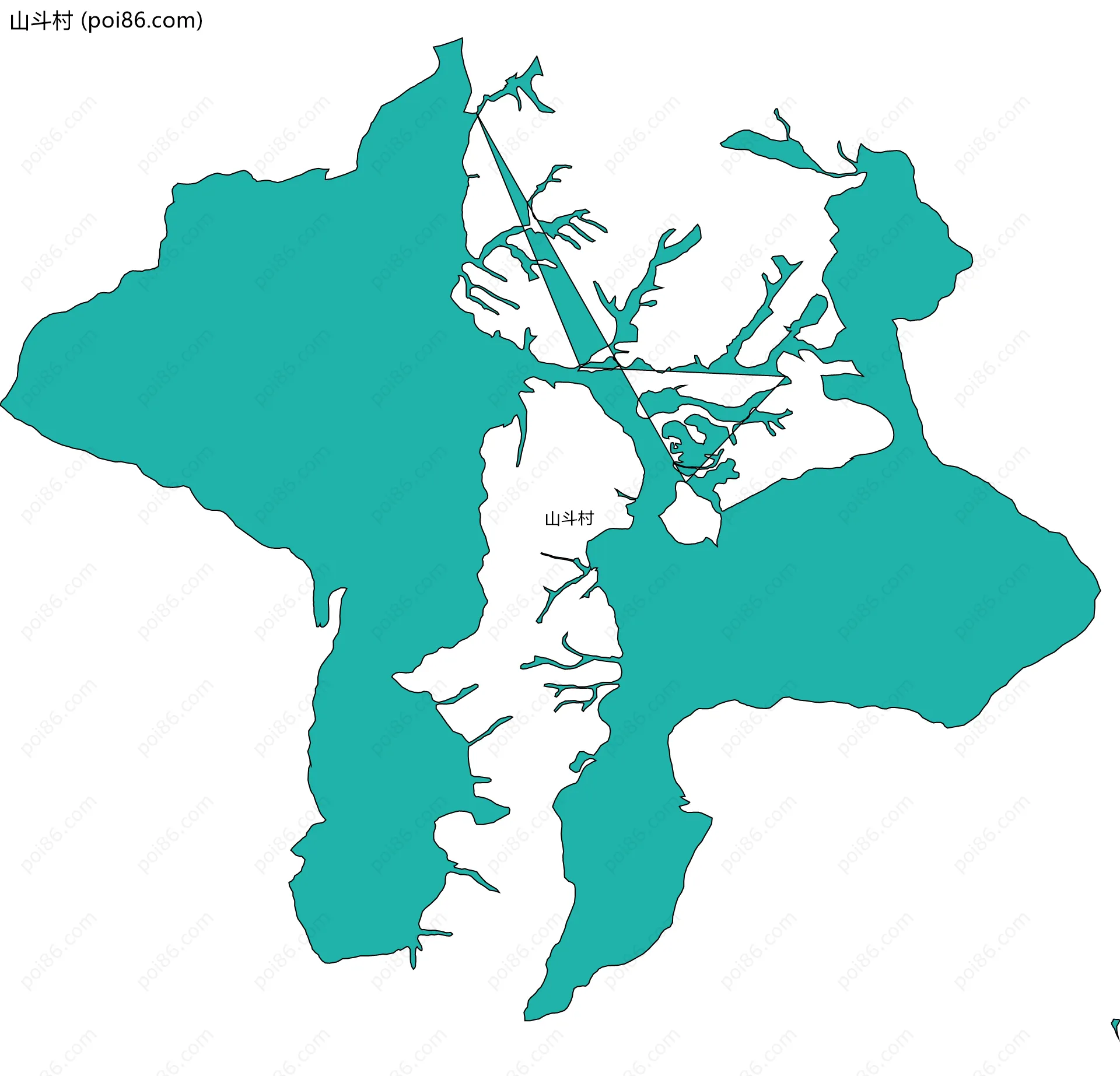 山斗村边界地图