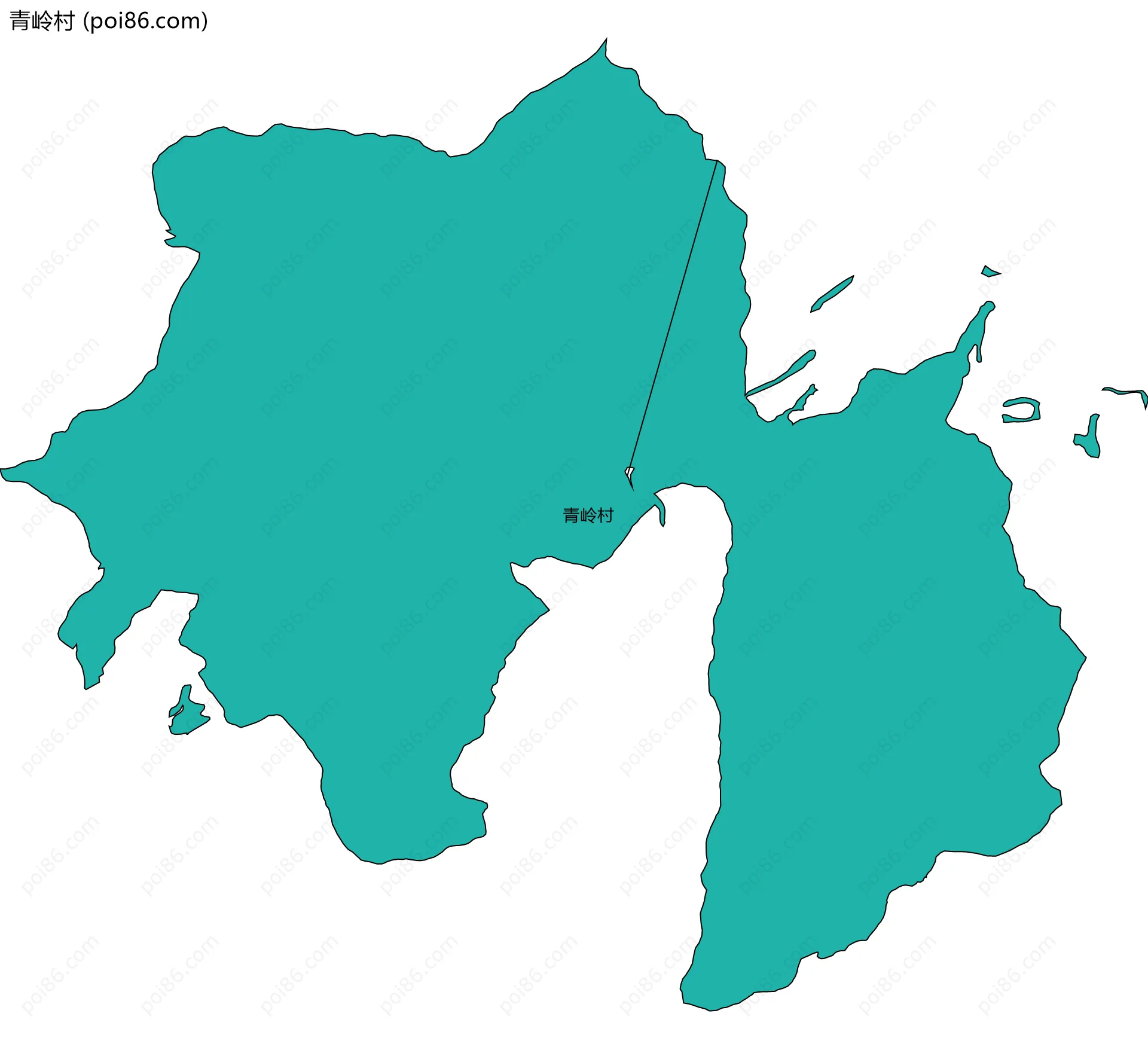 青岭村边界地图