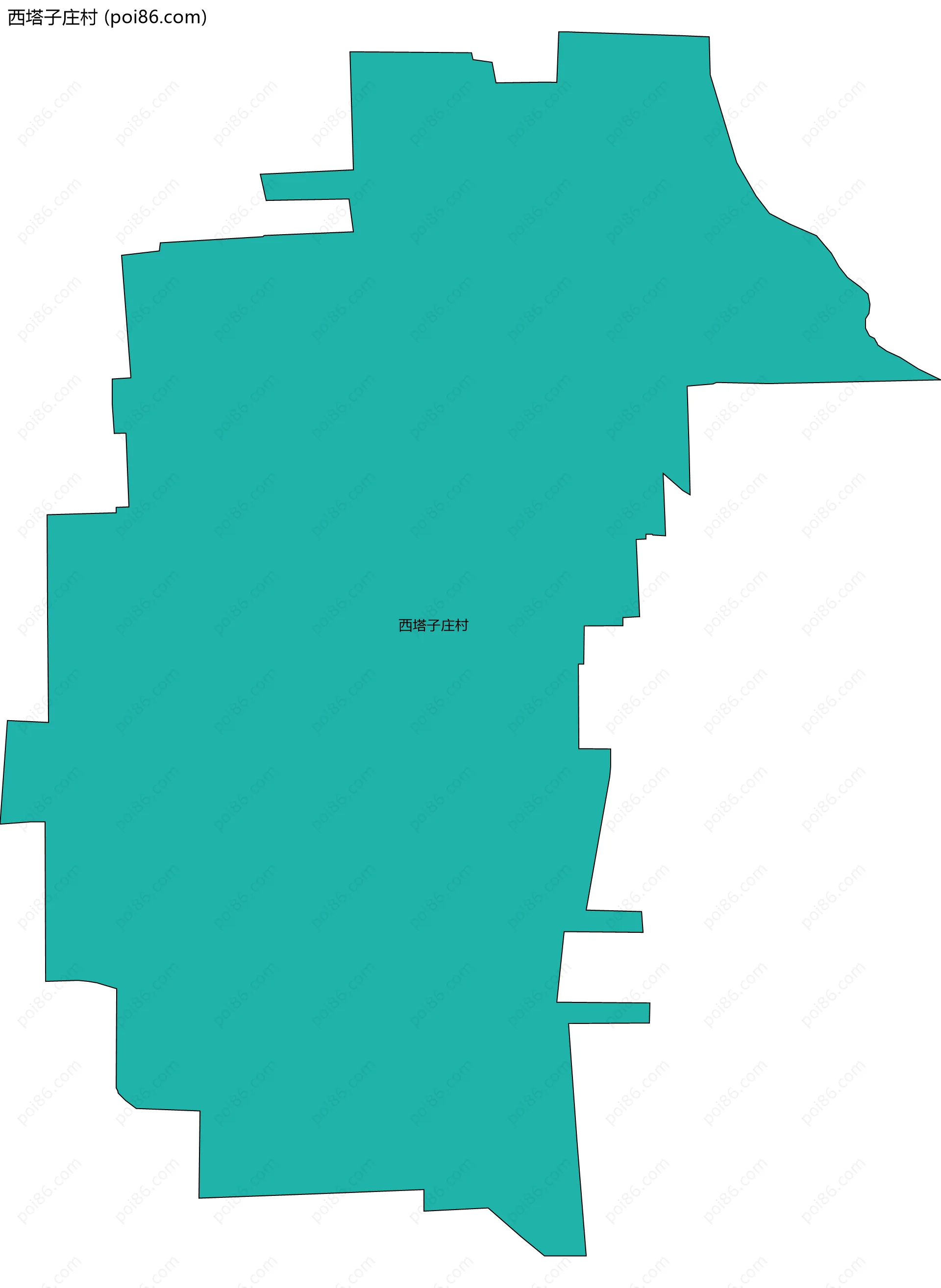 西塔子庄村边界地图