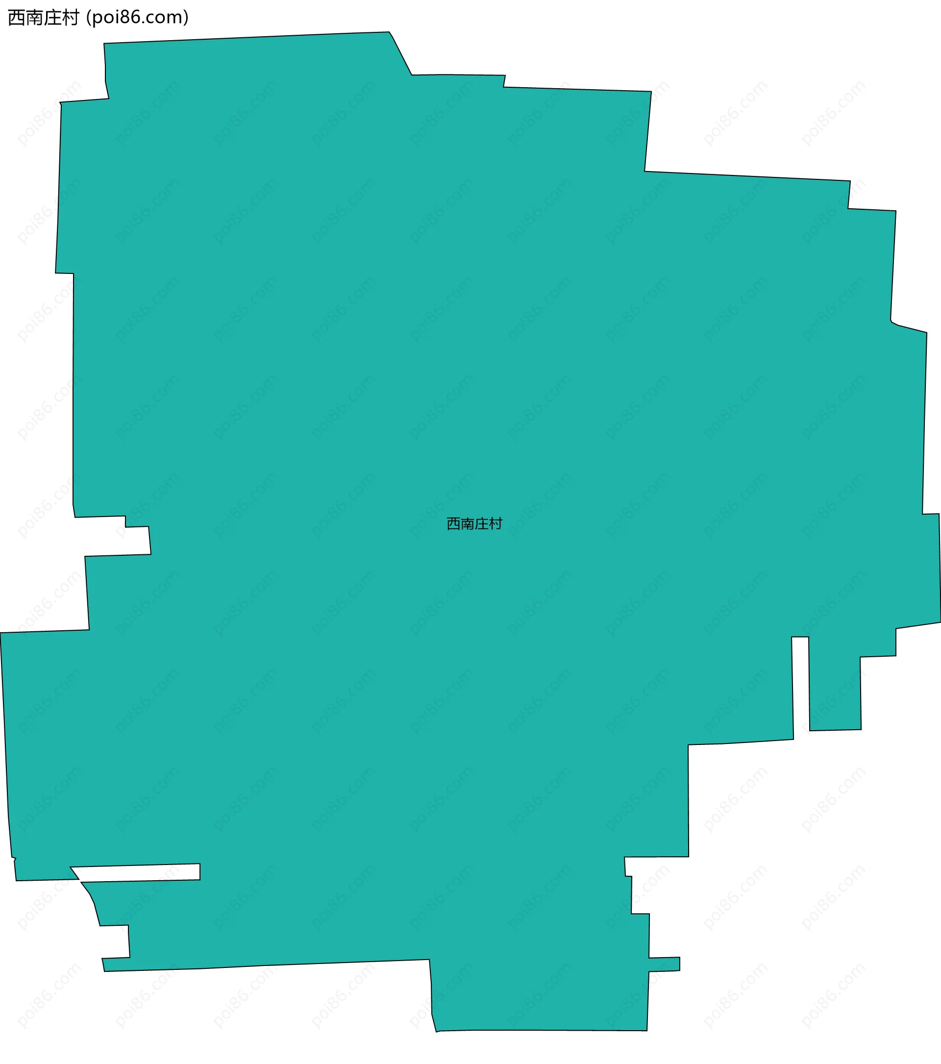 西南庄村边界地图