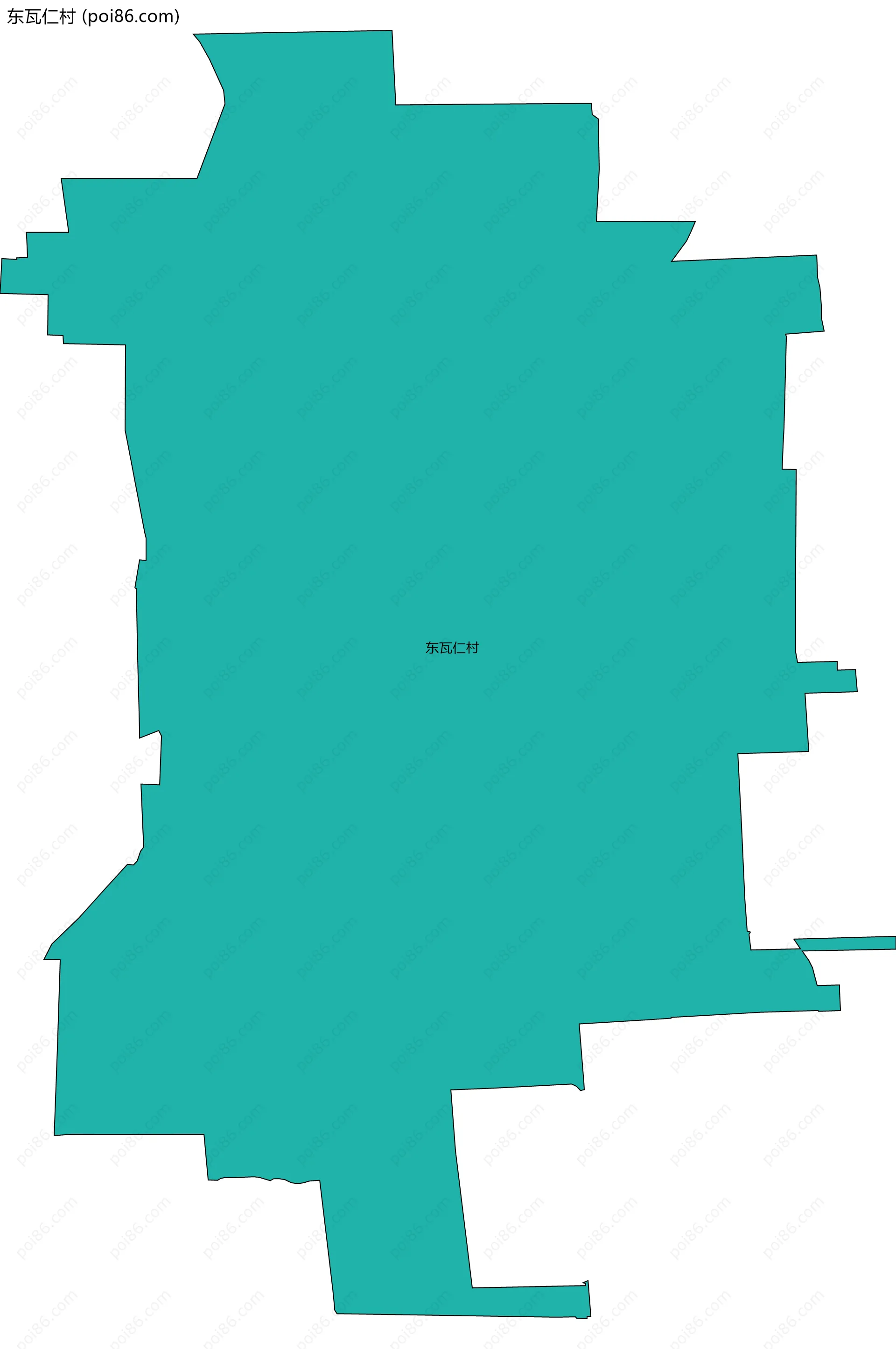 东瓦仁村边界地图