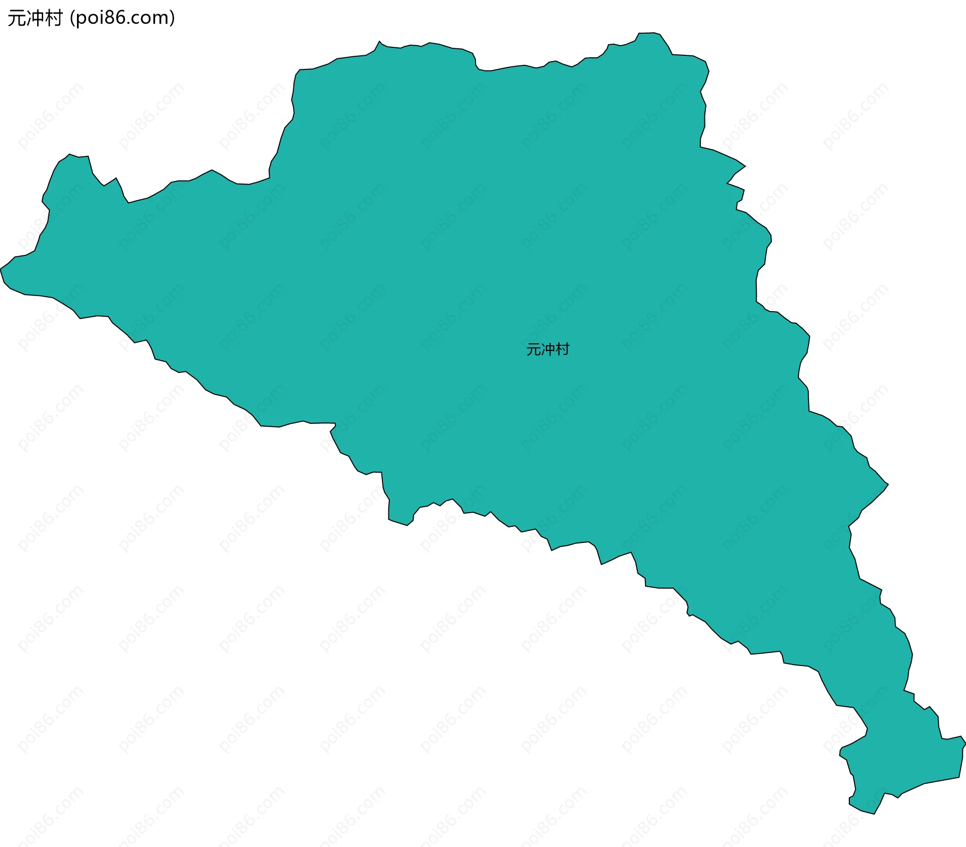 元冲村边界地图