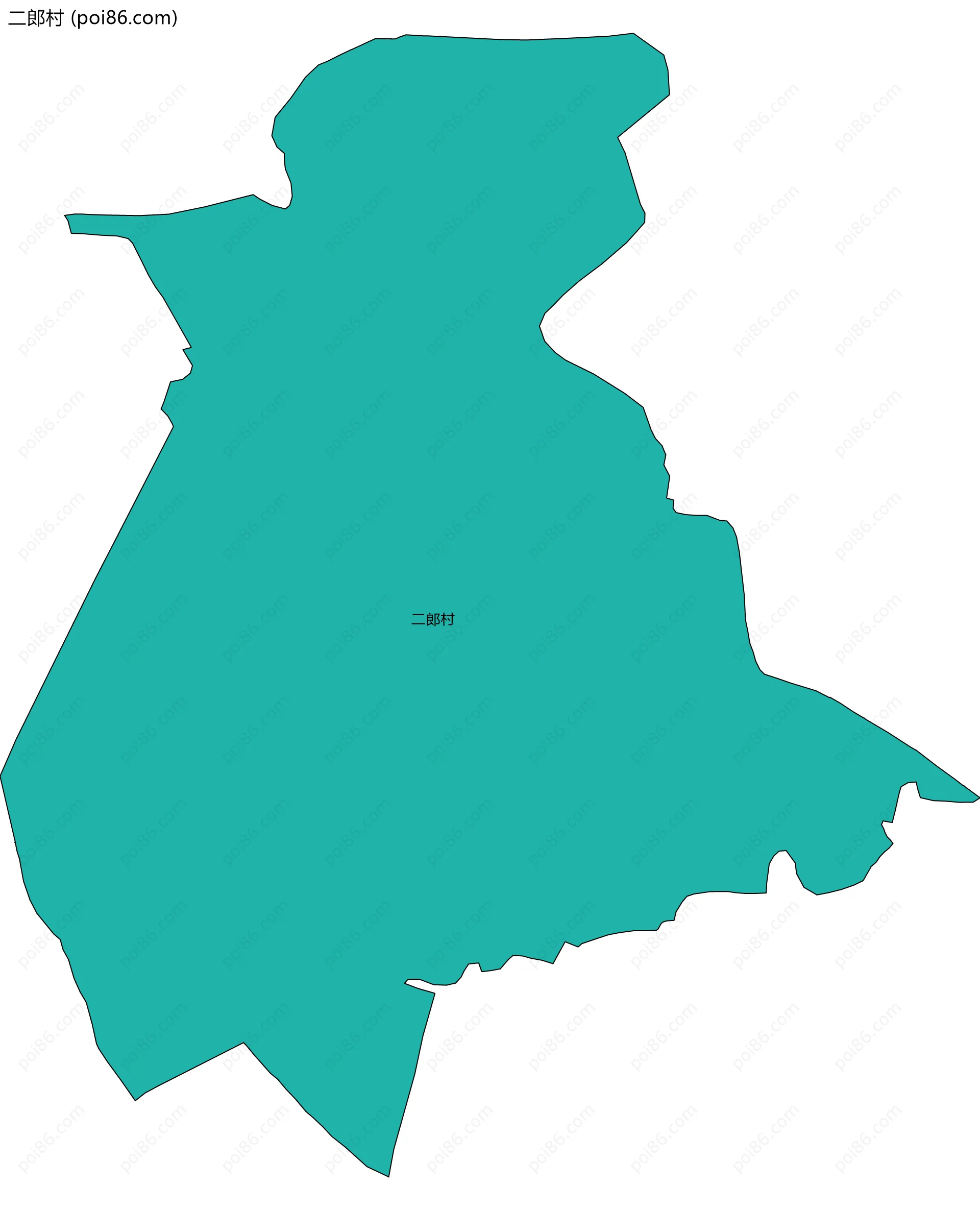 二郎村边界地图