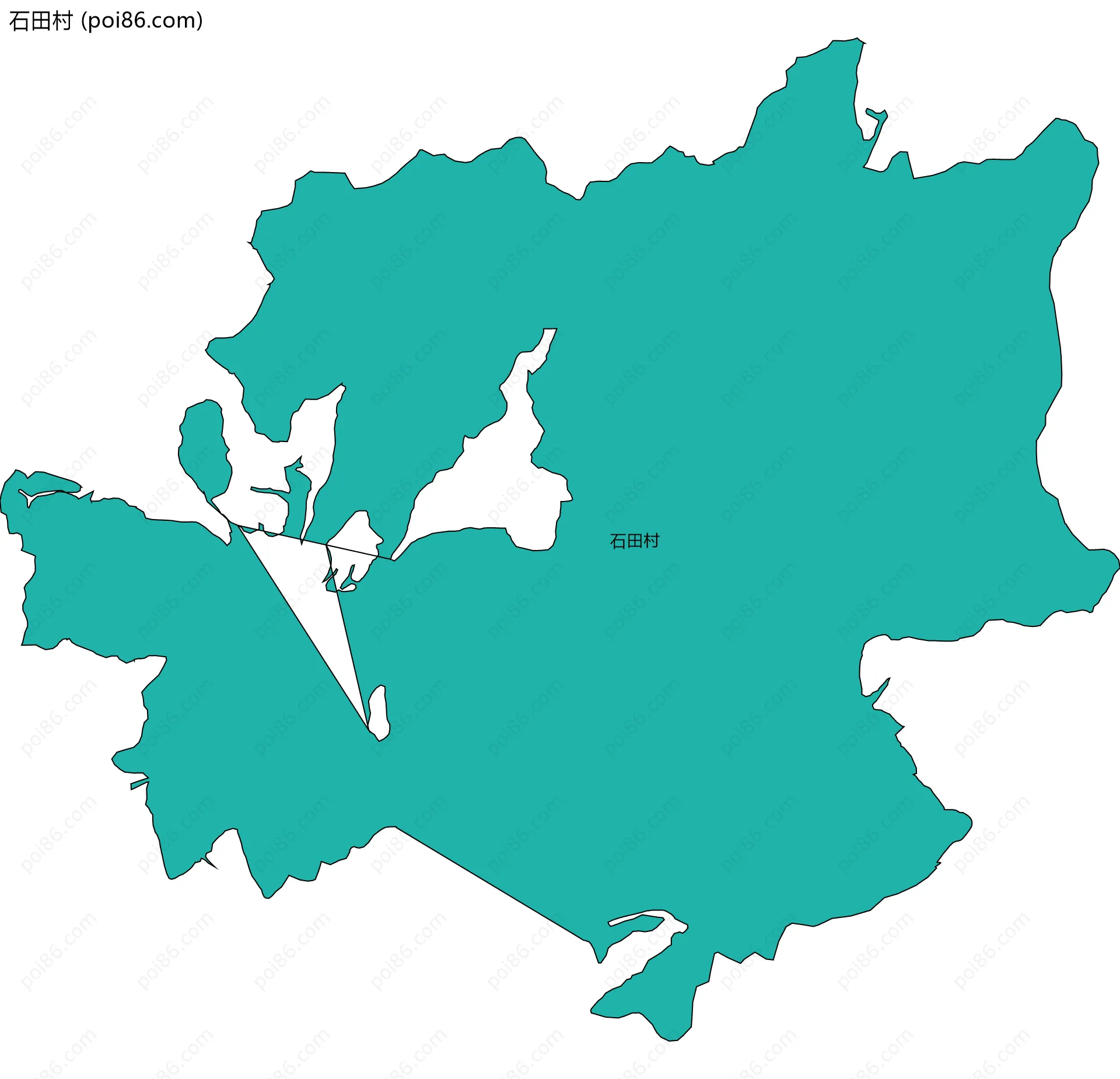 石田村边界地图