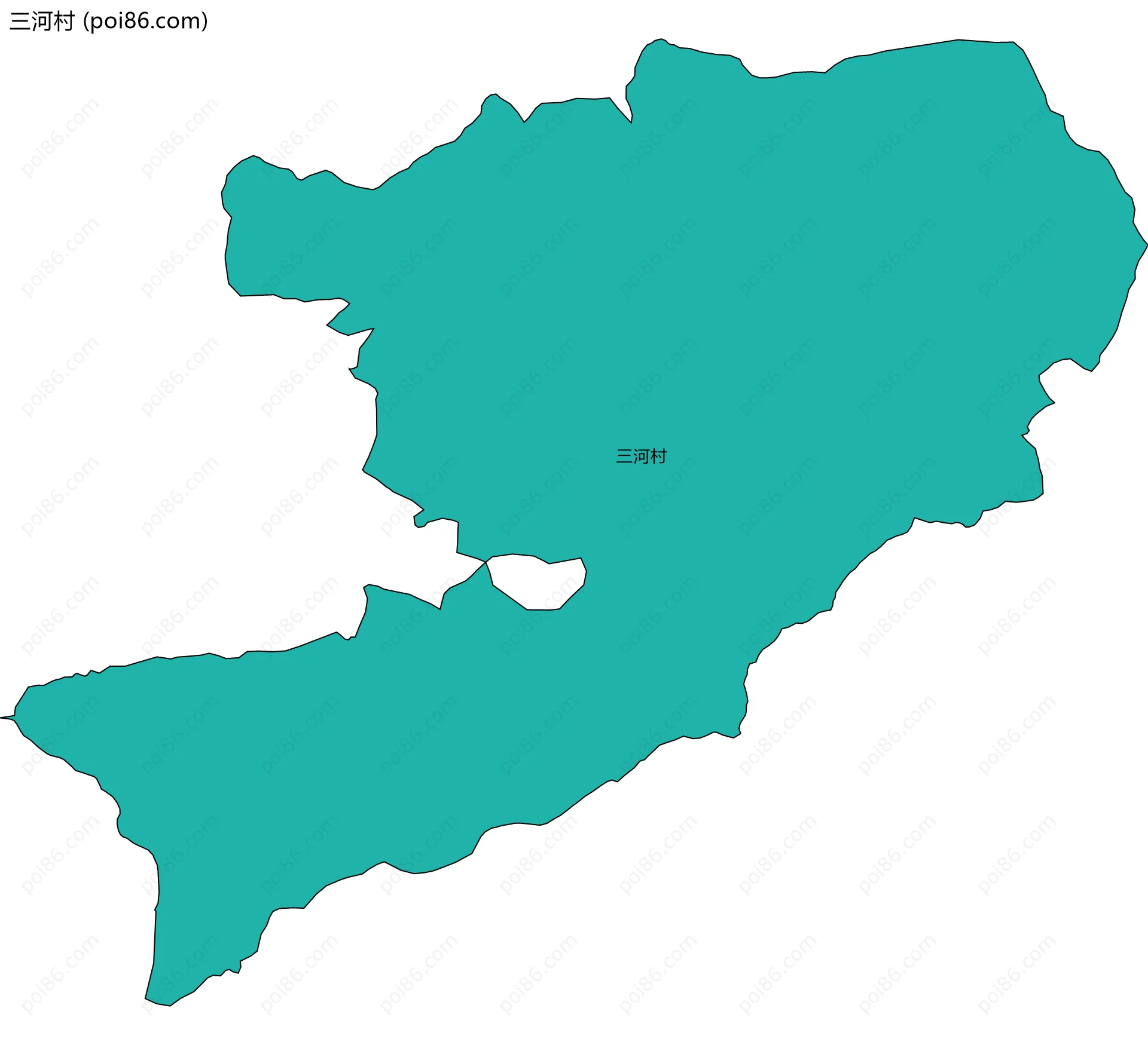 三河村边界地图