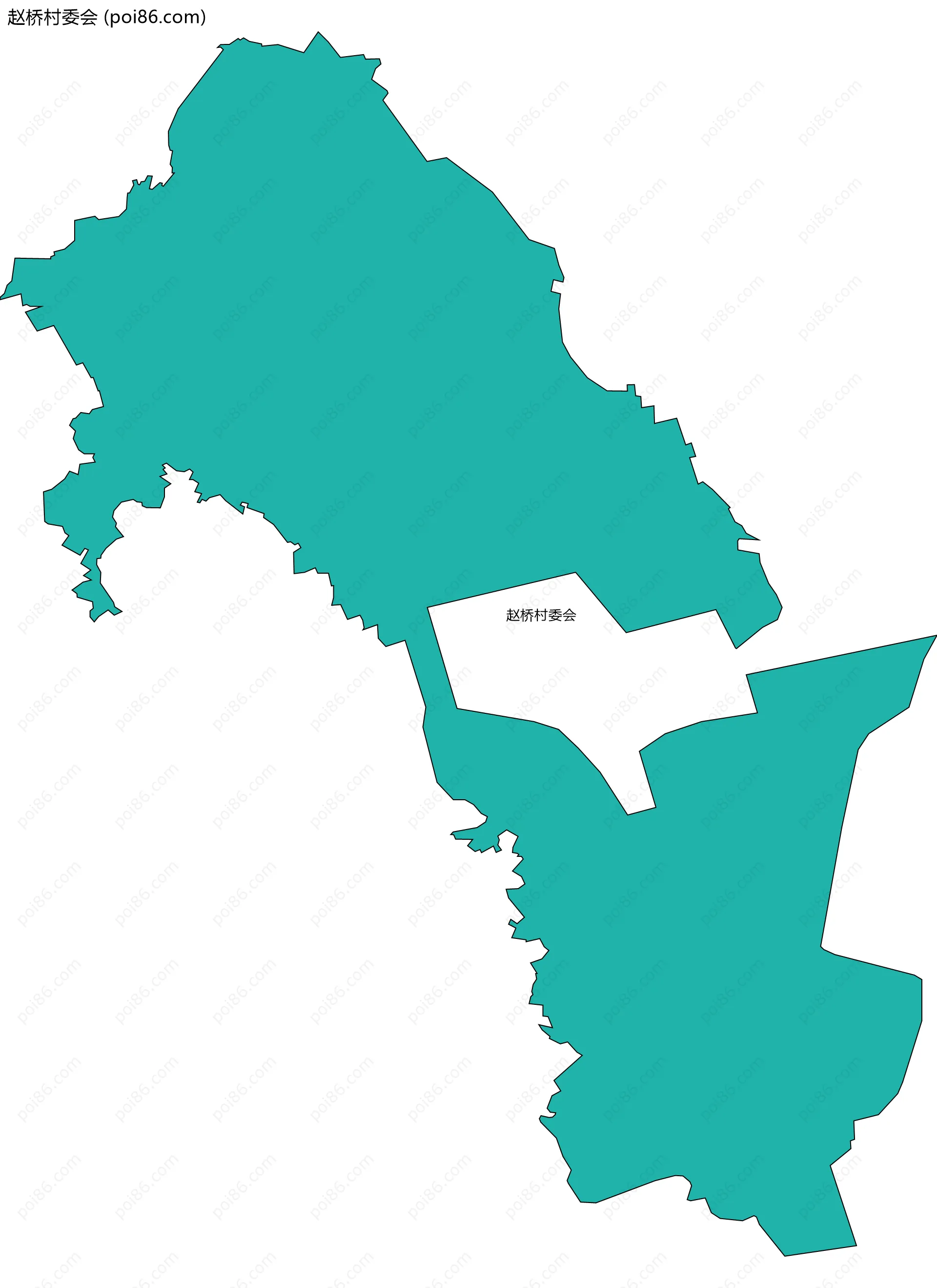 赵桥村委会边界地图
