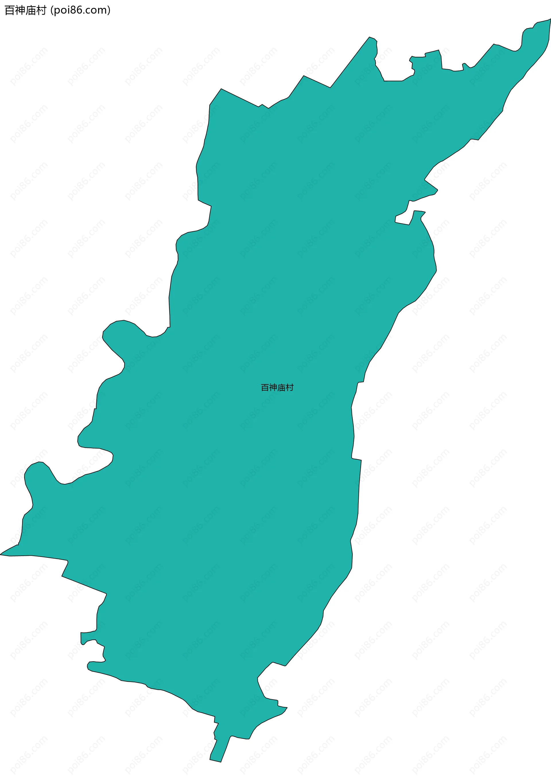 百神庙村边界地图