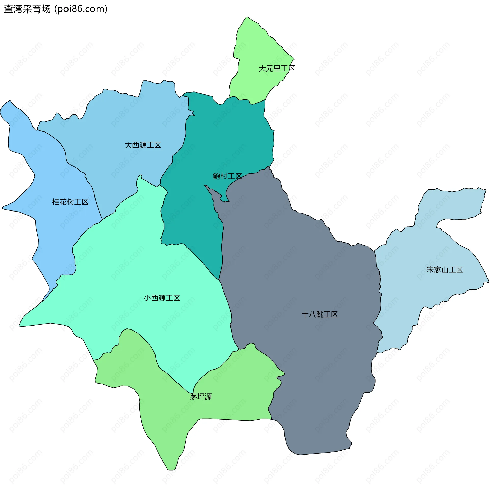 查湾采育场边界地图(五级行政区划)