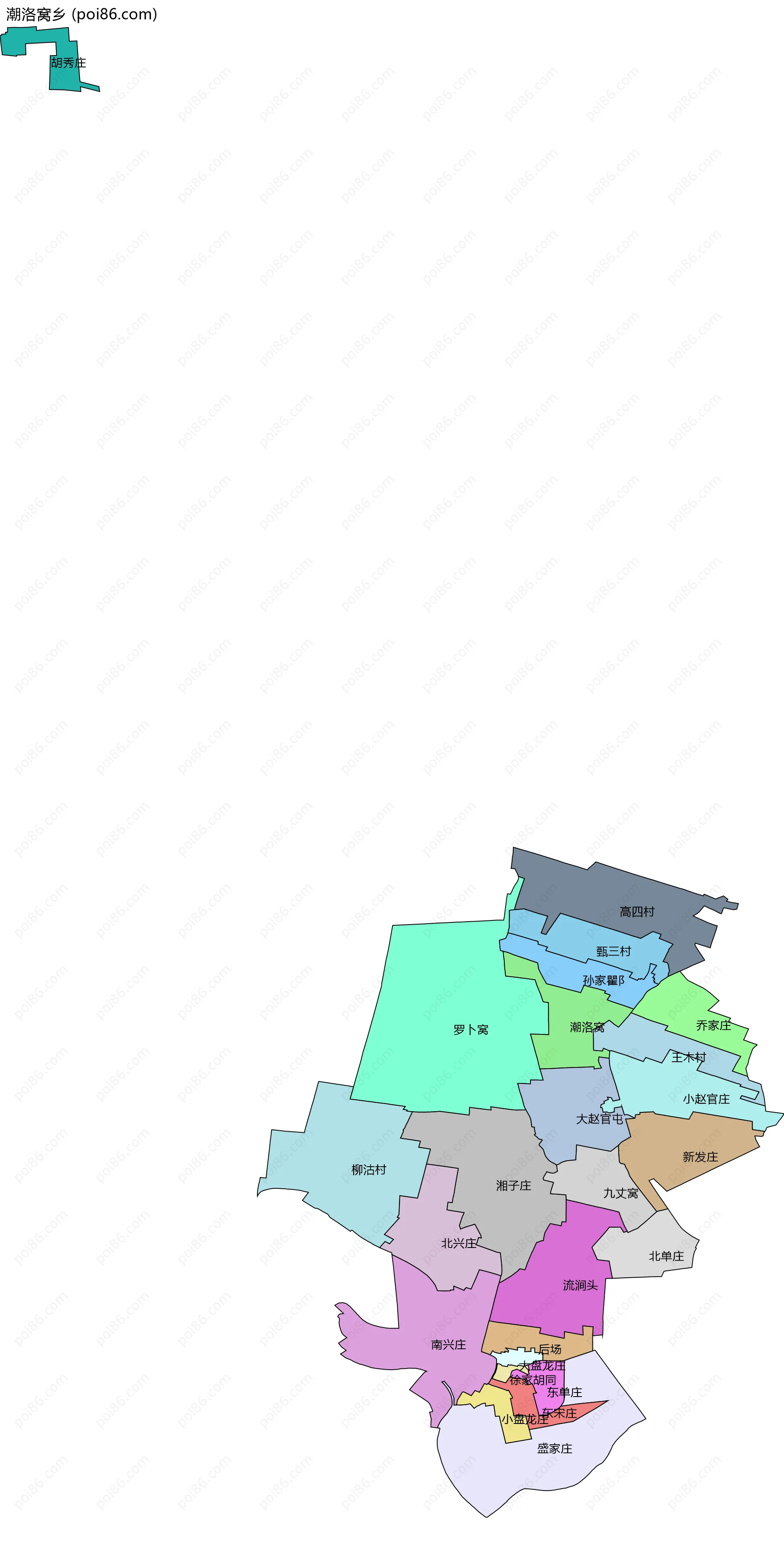 潮洛窝乡边界地图(五级行政区划)