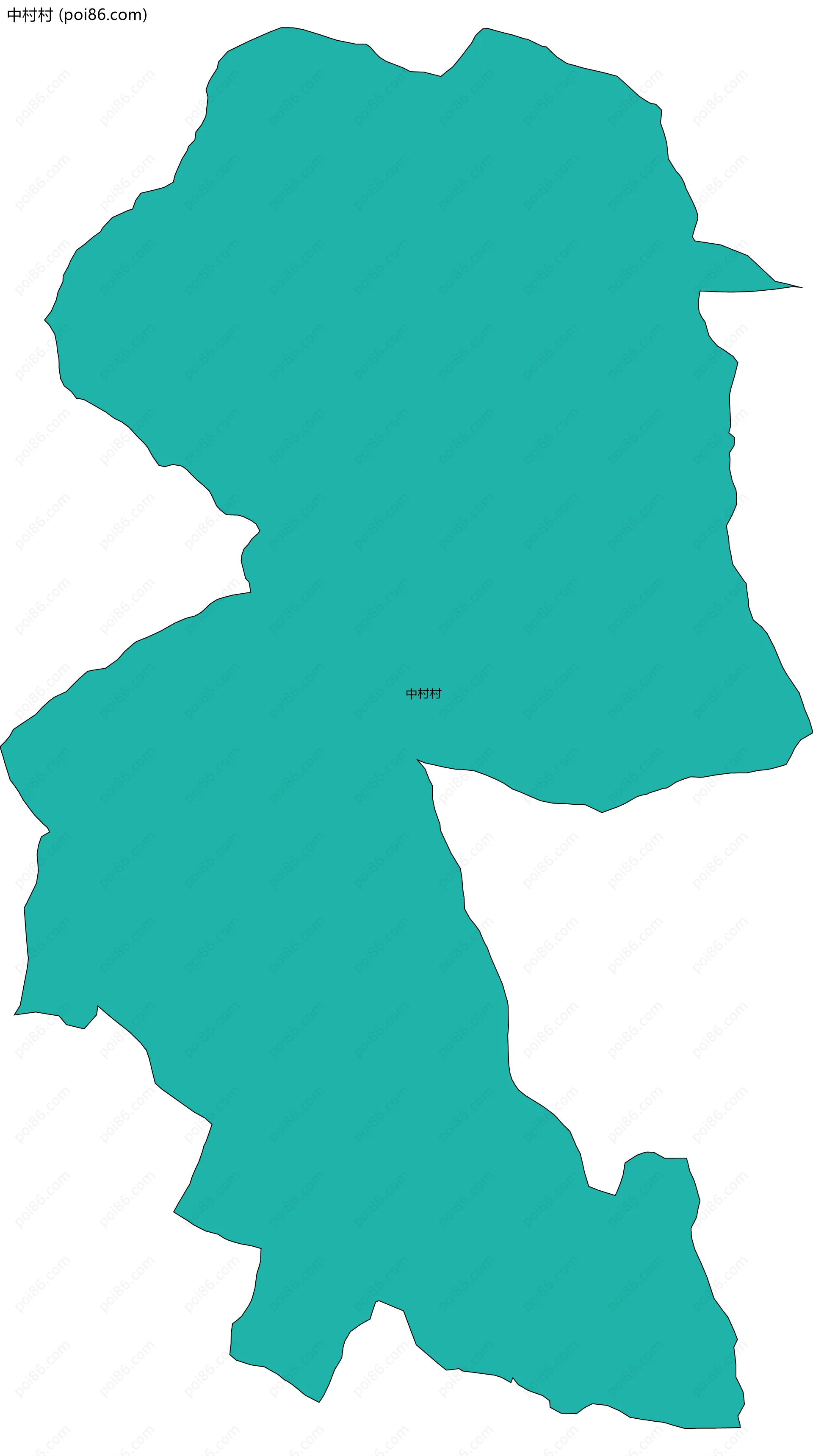 中村村边界地图