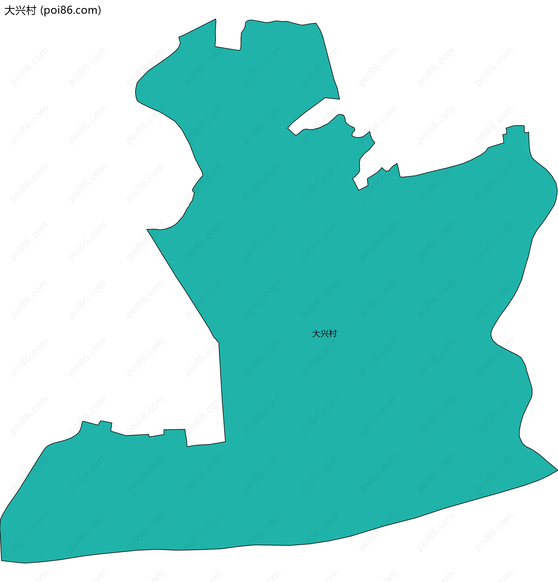 大兴村边界地图