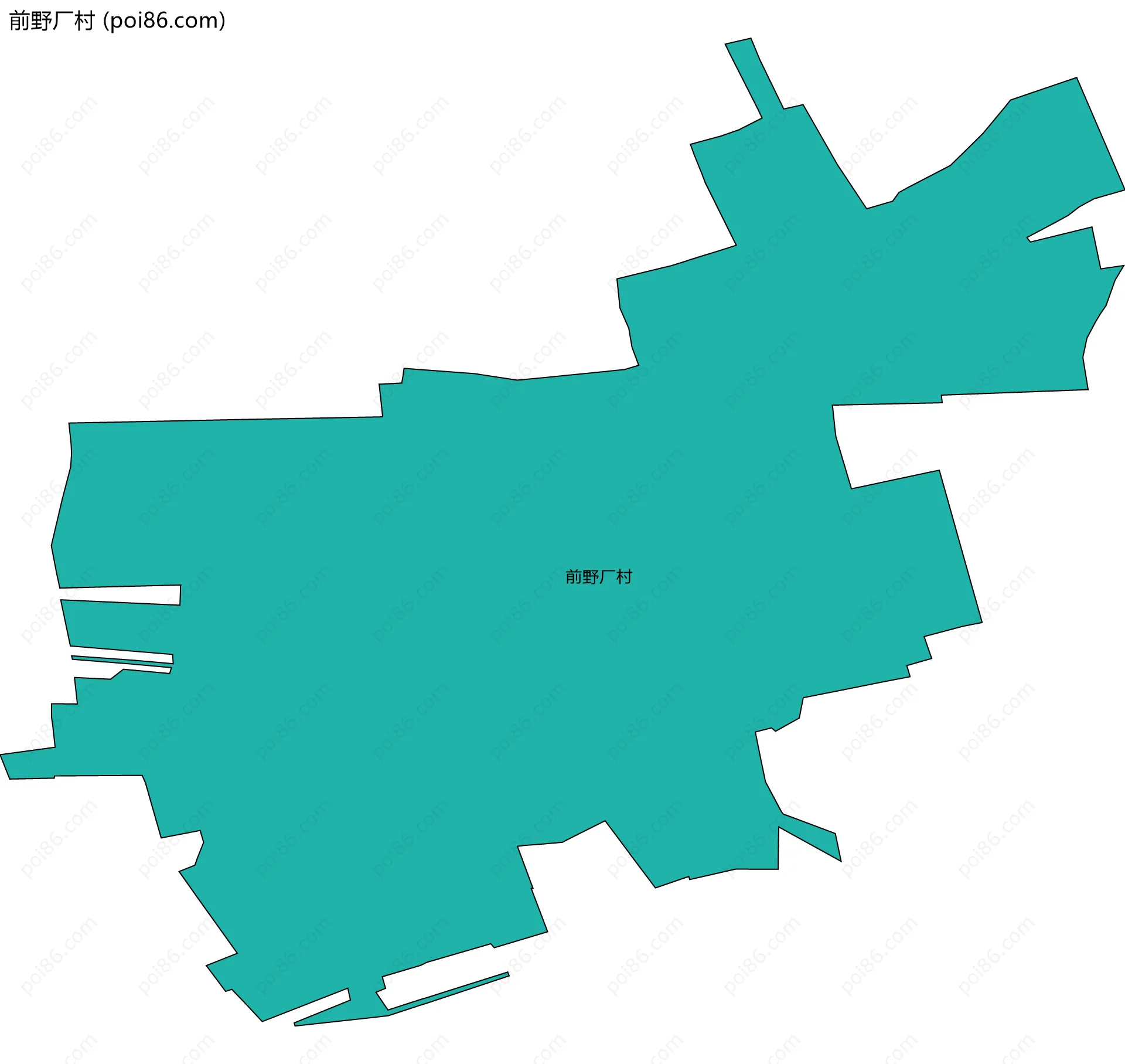 前野厂村边界地图
