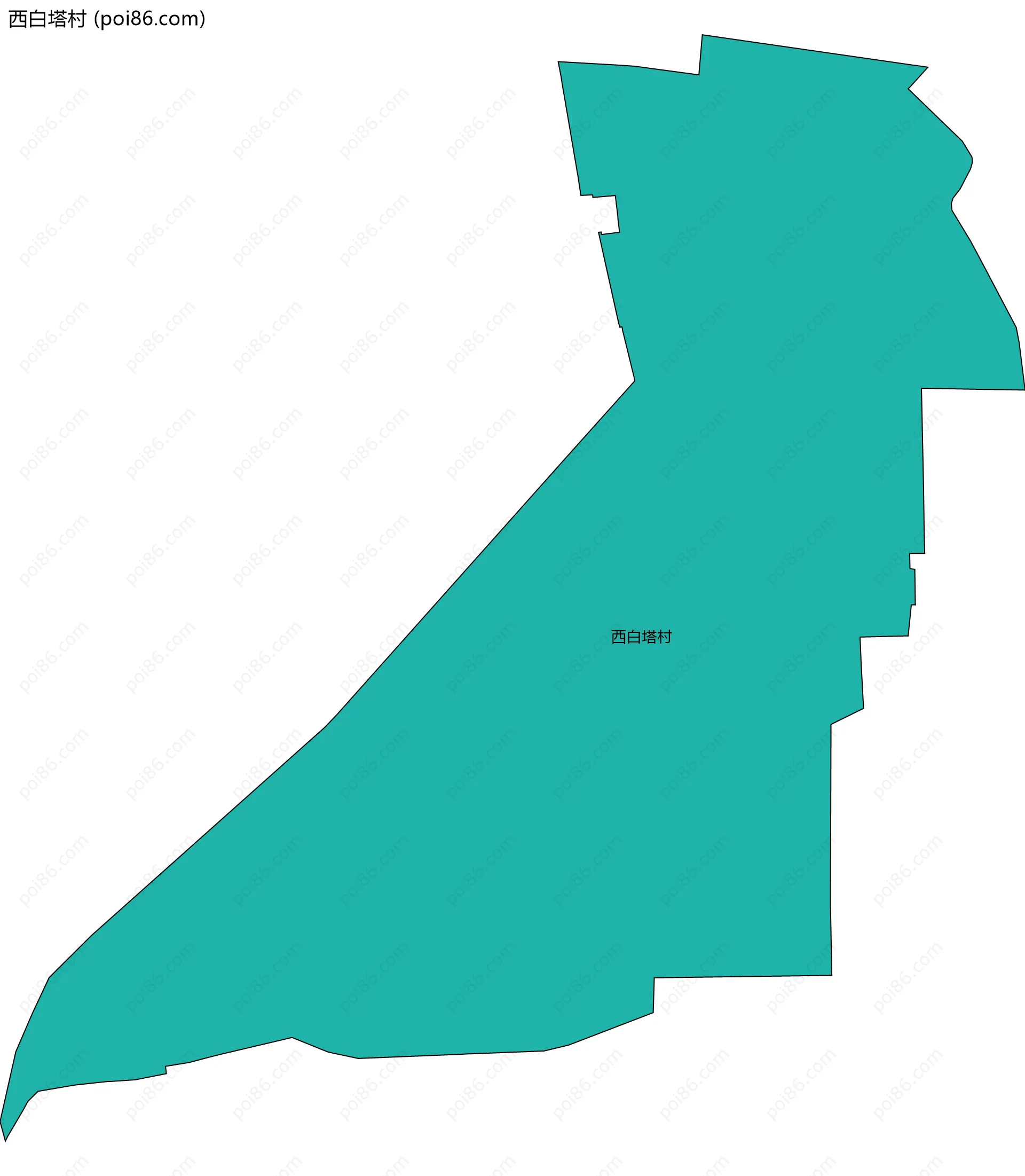 西白塔村边界地图