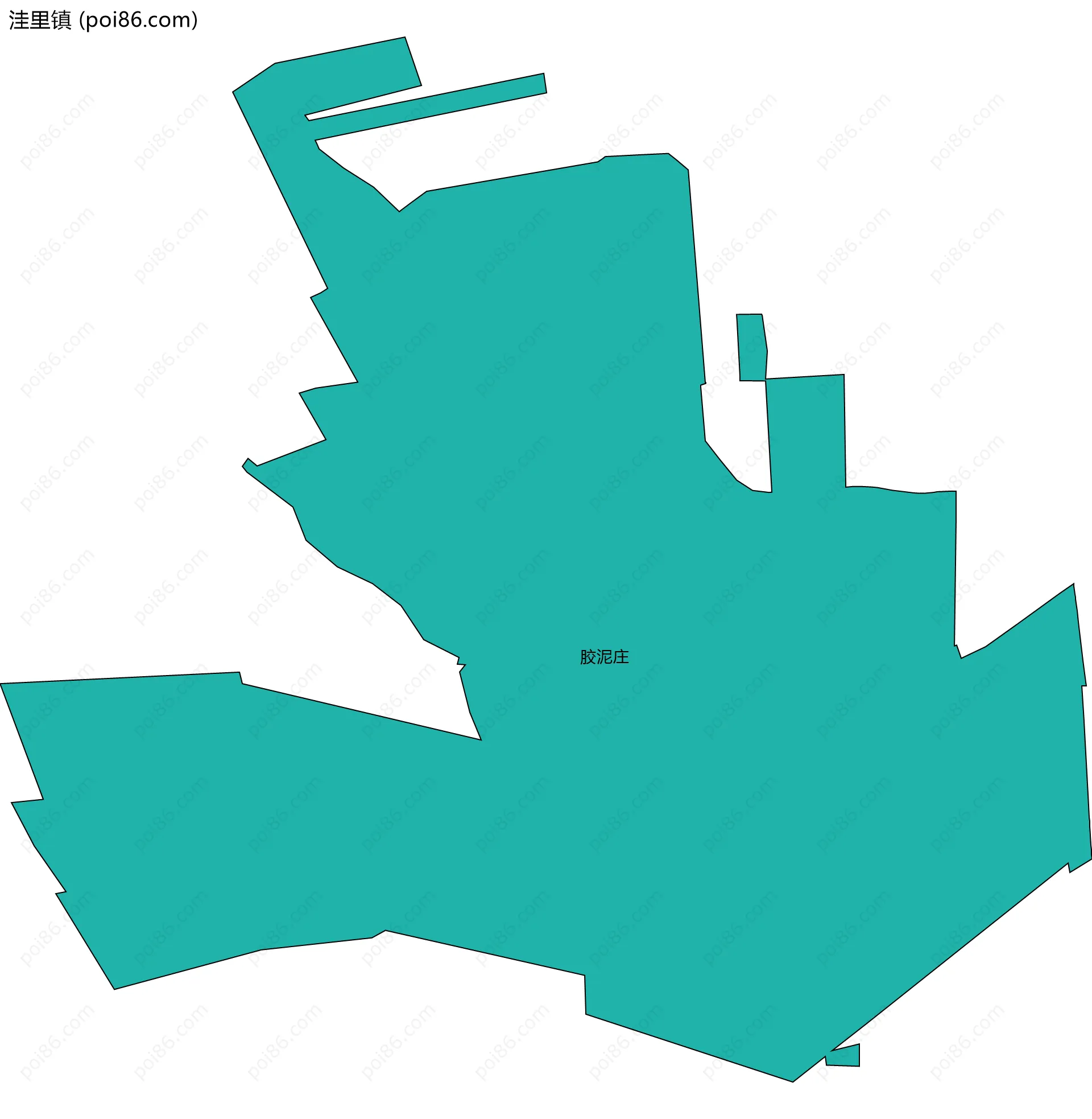 洼里镇边界地图(五级行政区划)