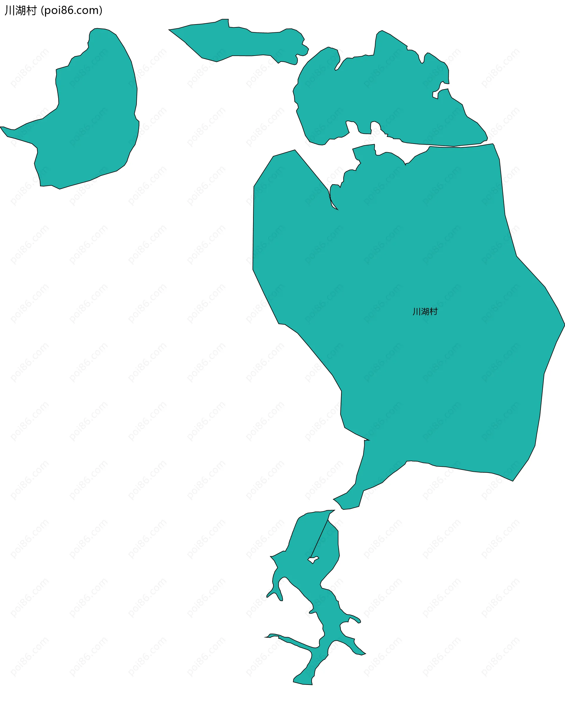 川湖村边界地图